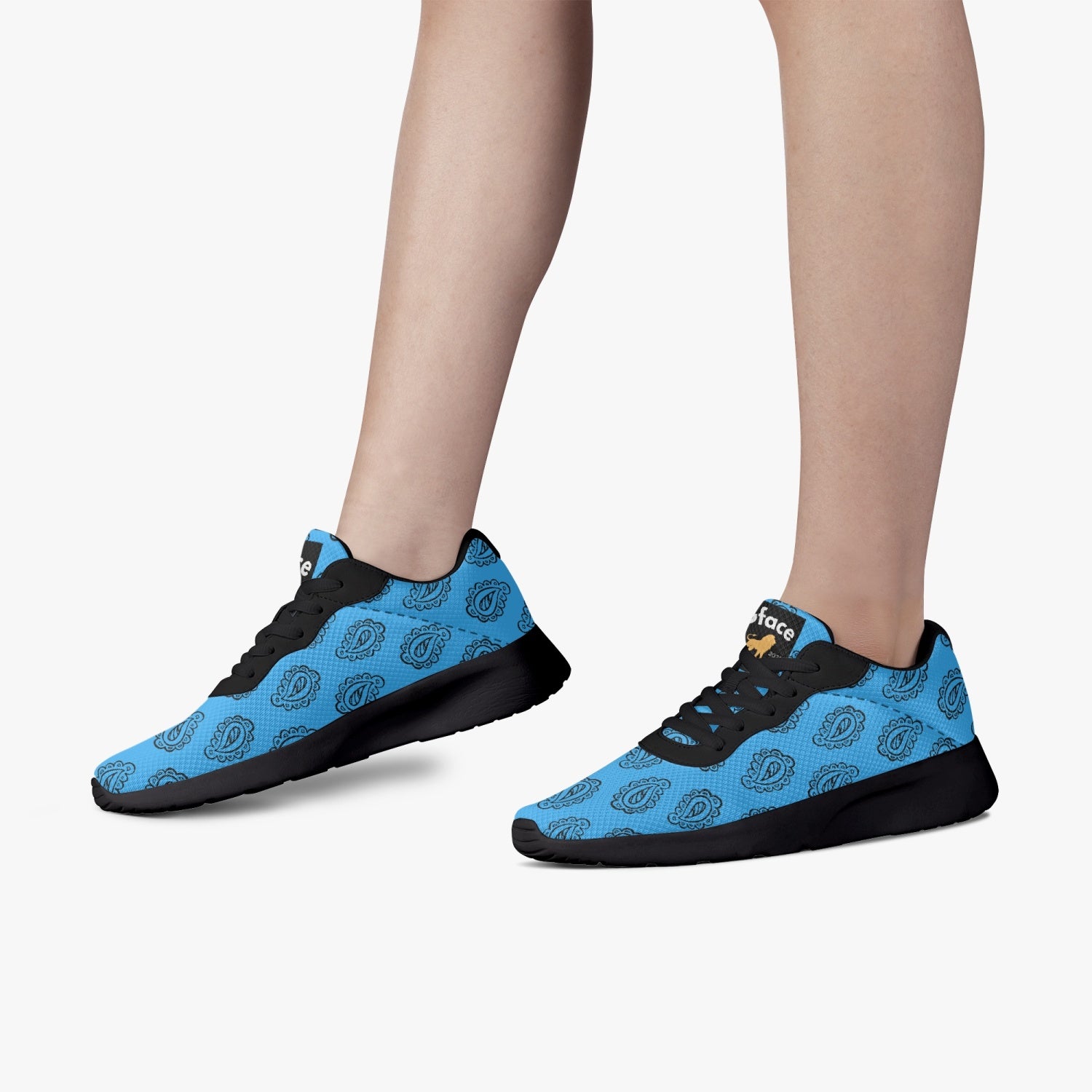 Gface Blue Bandana Unisex Lifestyle Mesh Running Shoes - Black