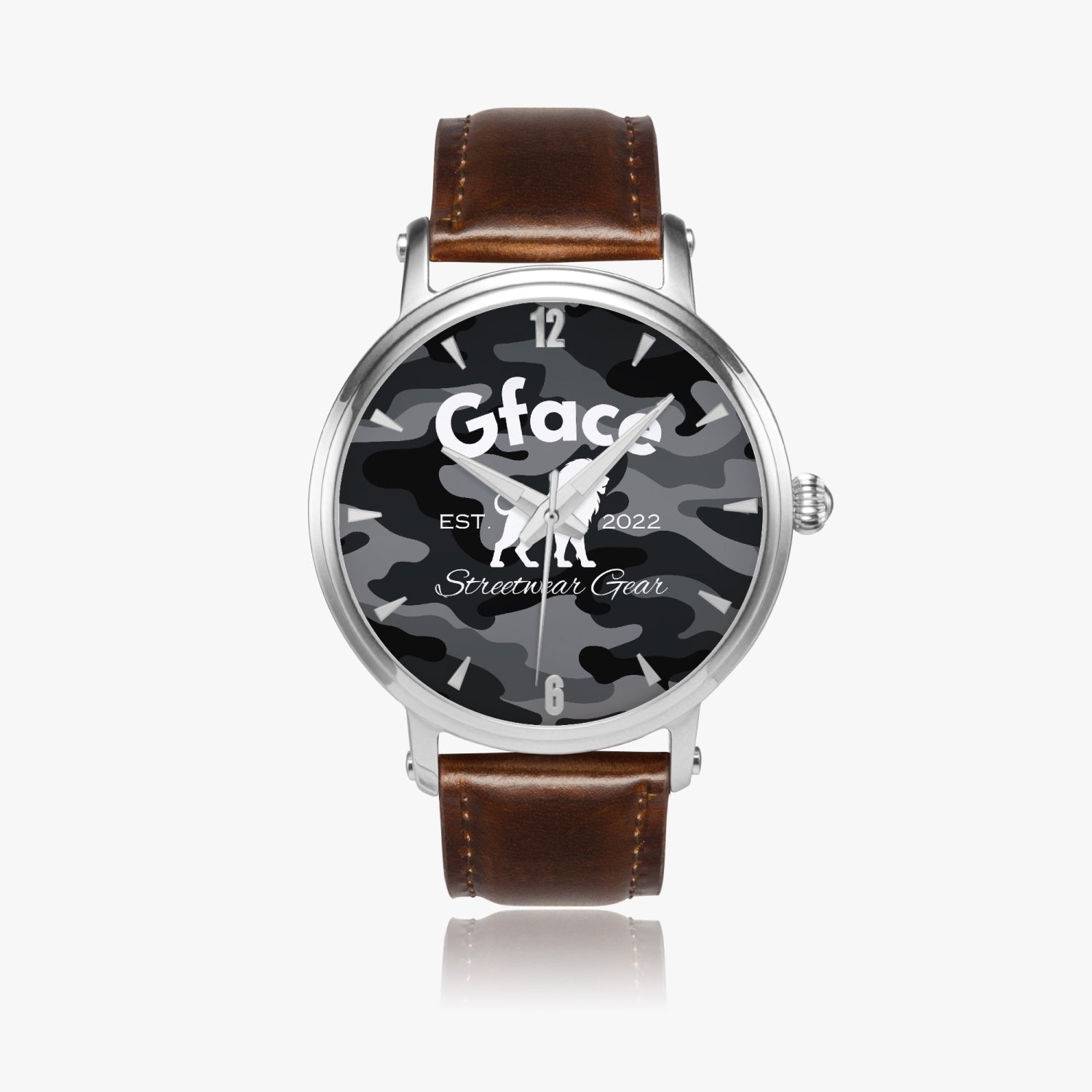 GFACE Unisex Black Camo-Incognito 46mm Unisex Automatic Watch (Silver) no batteries required