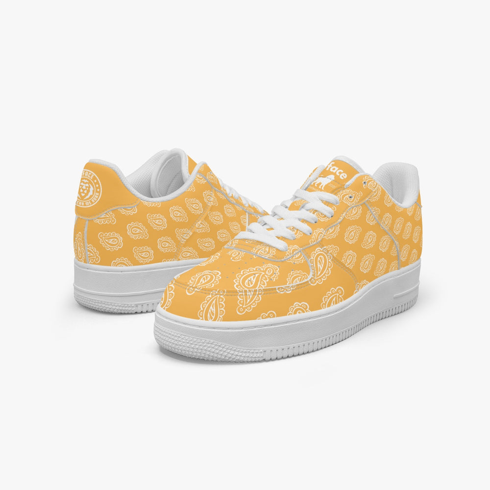 Gface AF1 Gold Bandana Low-Top Leather Sneakers