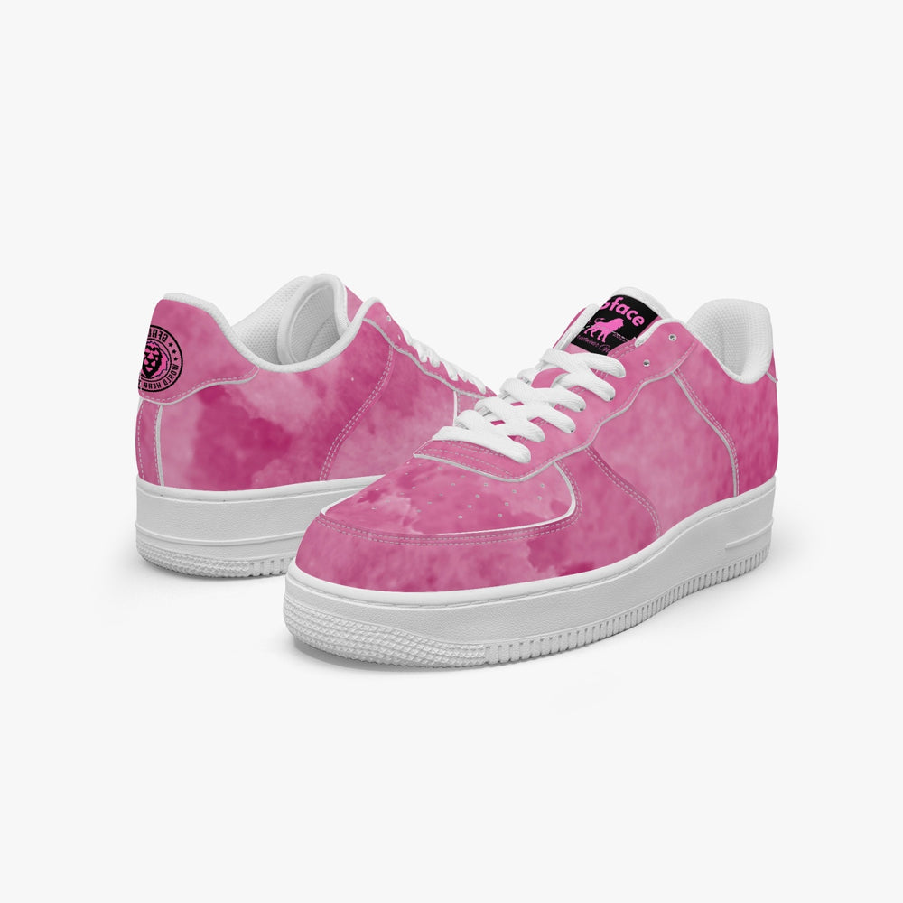 Gface AF1 Unisex Stone Wash Pink  Low-Top Leather Sports Sneakers