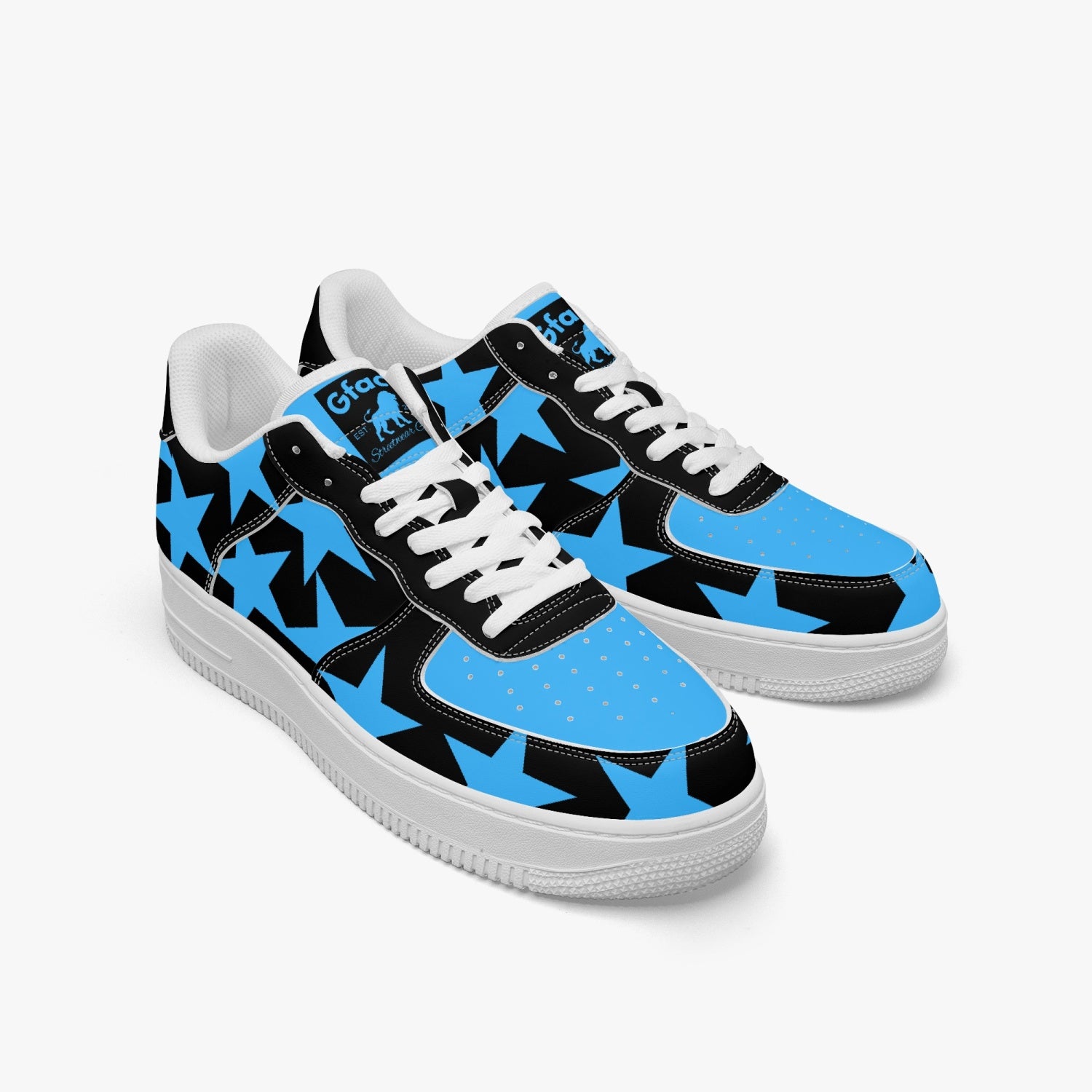 GFACE AF1 Unisex Blue All star Low-Top Leather Sports Sneakers