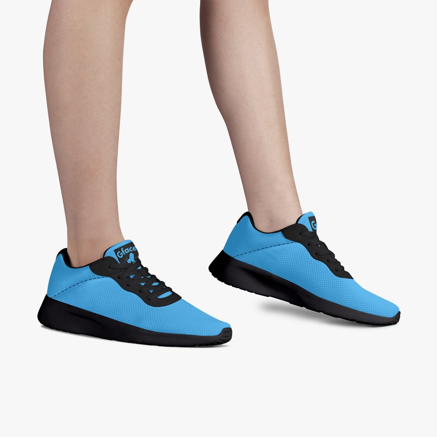 Gface Blue Unisex Lifestyle Mesh Running Shoes - Black