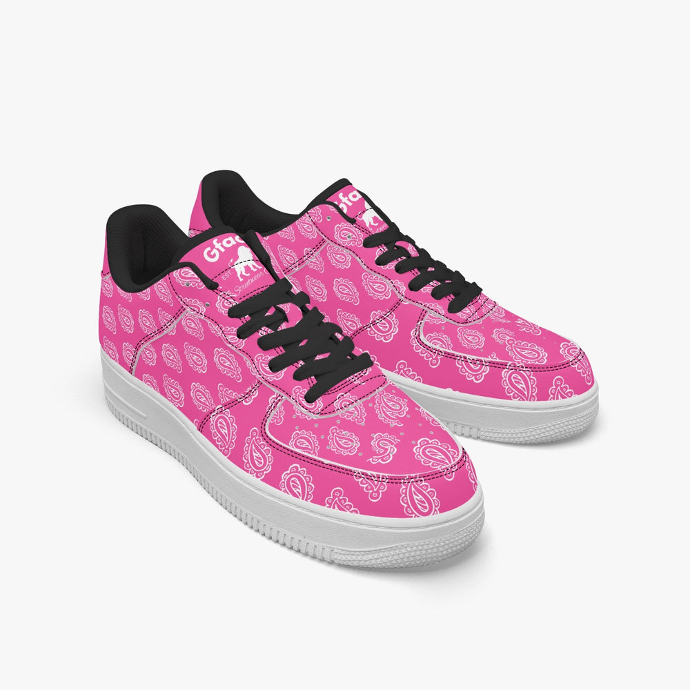 Gface AF1 Pink Bandana Low-Top Leather Sneakers