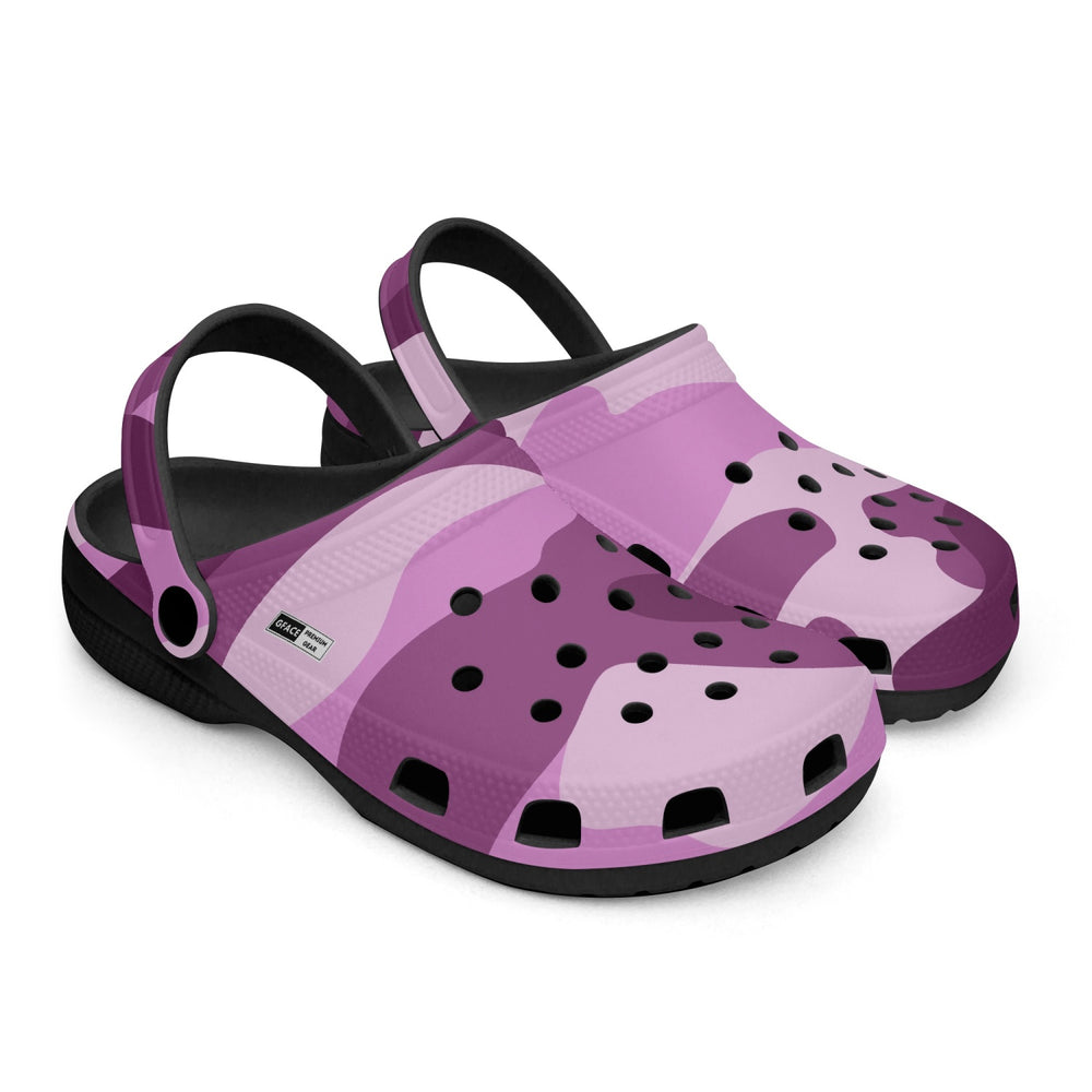 GFACE  Unisex Black-base PINK/PURPLE Camo-Incognito Clogs