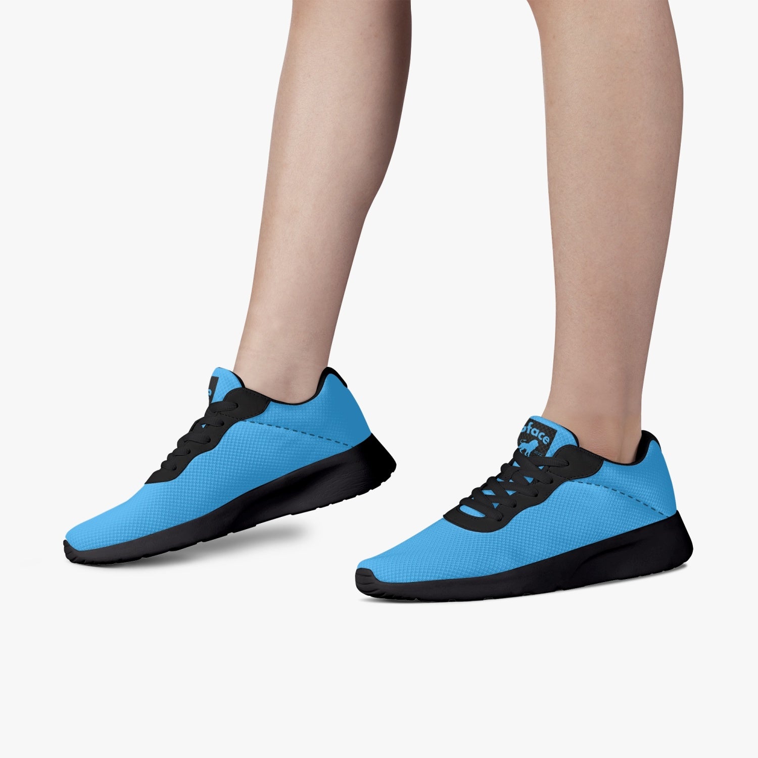 Gface Blue Unisex Lifestyle Mesh Running Shoes - Black