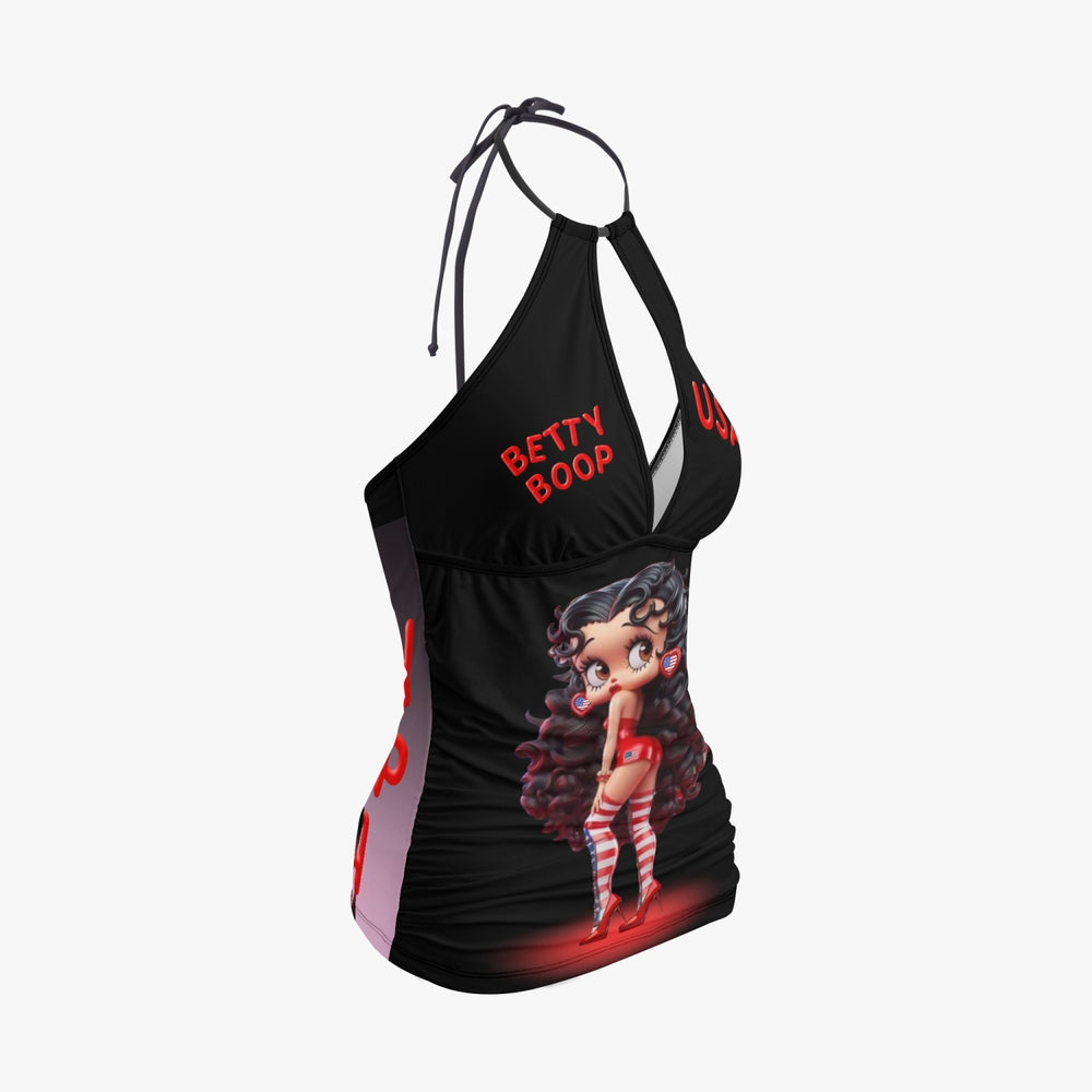 1033. GFACE Halter Top Two-Piece Tankini Swimsuit BETTY BOOP USA