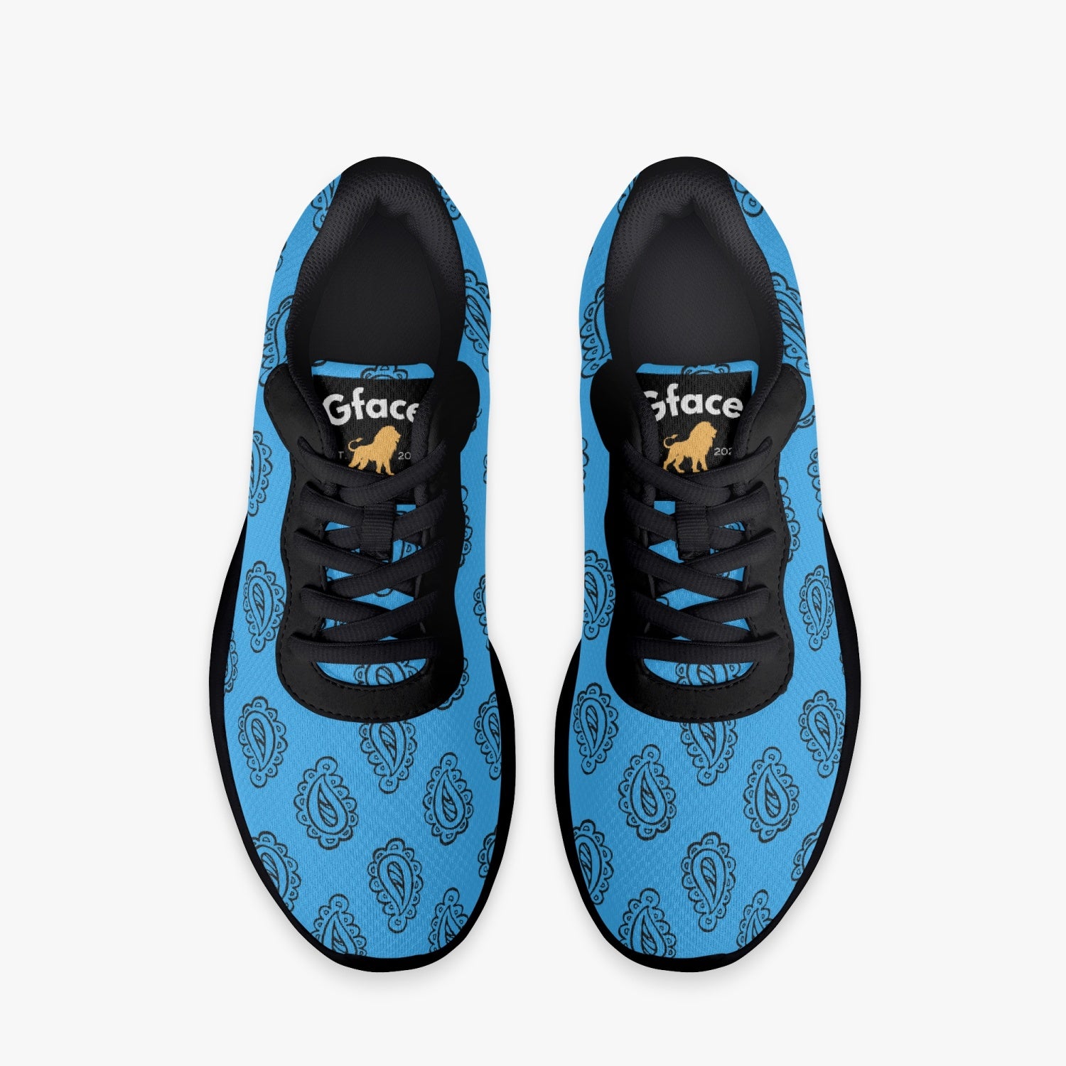 Gface Blue Bandana Unisex Lifestyle Mesh Running Shoes - Black