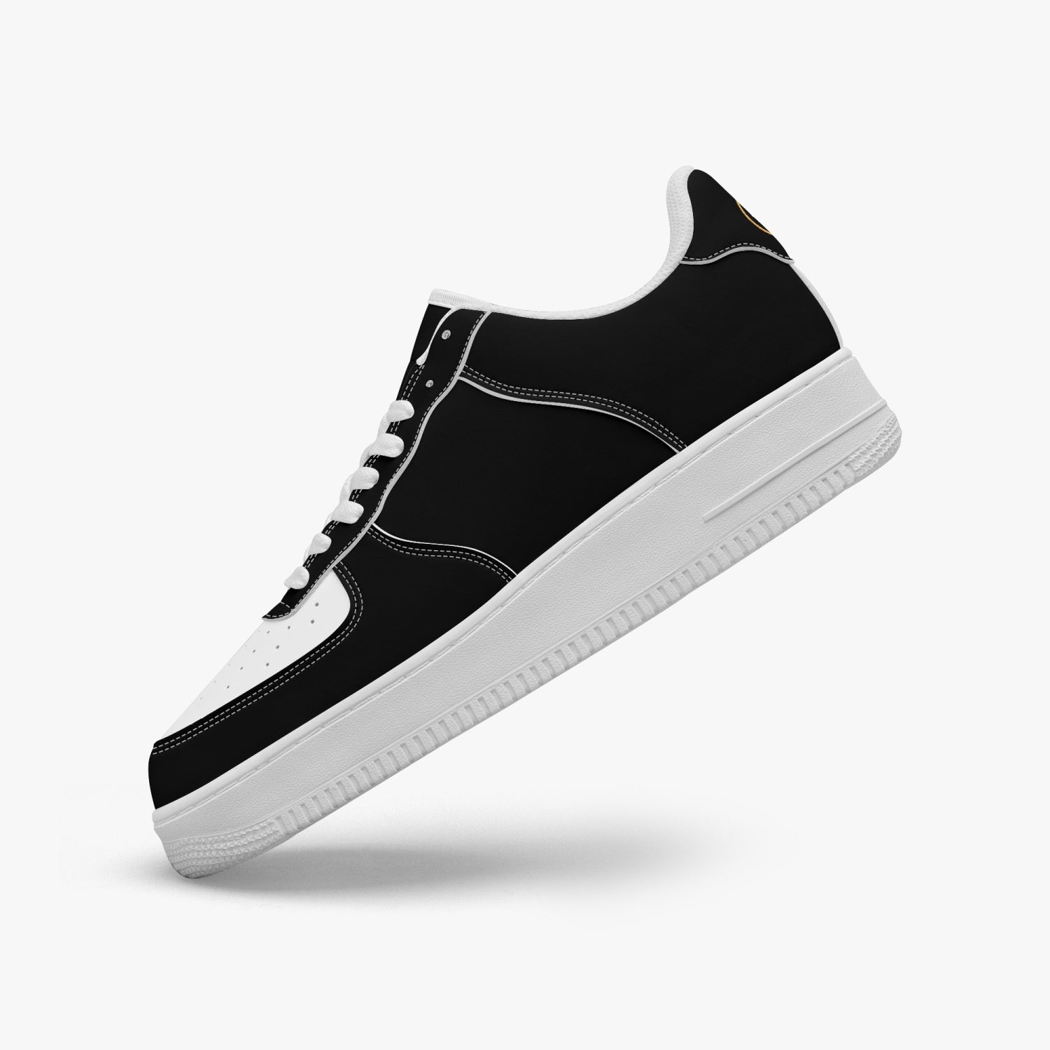 GFACE AF1 Unisex black/white Low-Top Leather Sports Sneakers