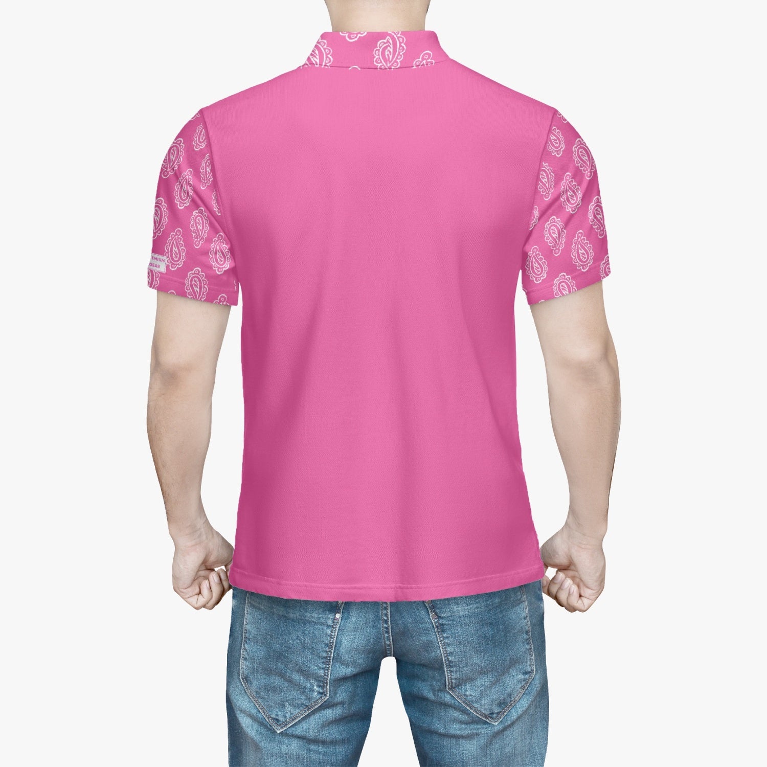 Gface Men's Pink Bandana Polo Shirt