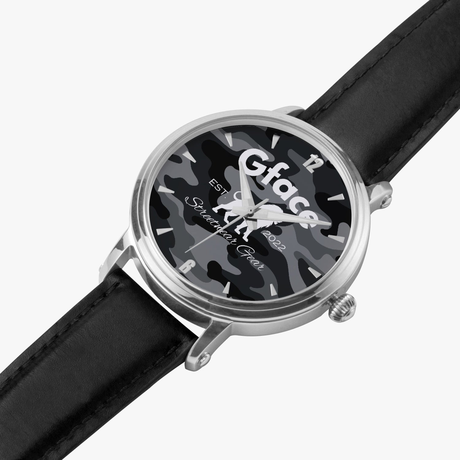 GFACE Unisex Black Camo-Incognito 46mm Unisex Automatic Watch (Silver) no batteries required