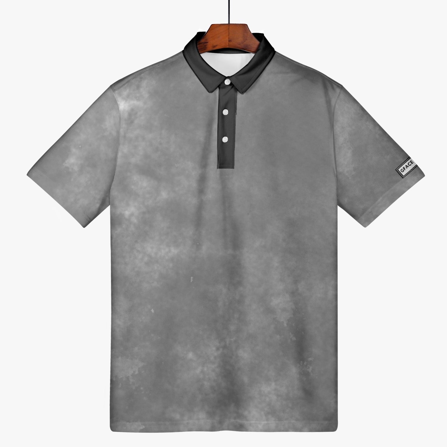 Gface Men's Grey Stone Wash Polo Shirt