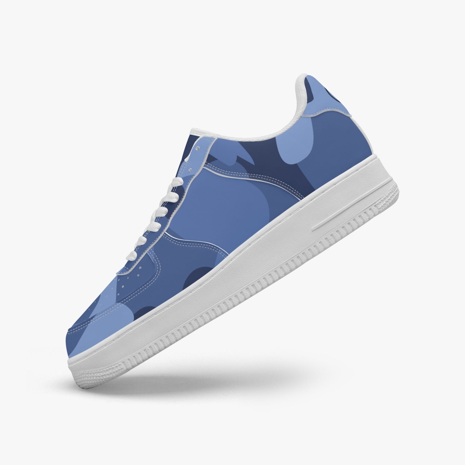 GFACE AF1 Unisex Blue Camo-Incognito  Leather Sports Sneakers