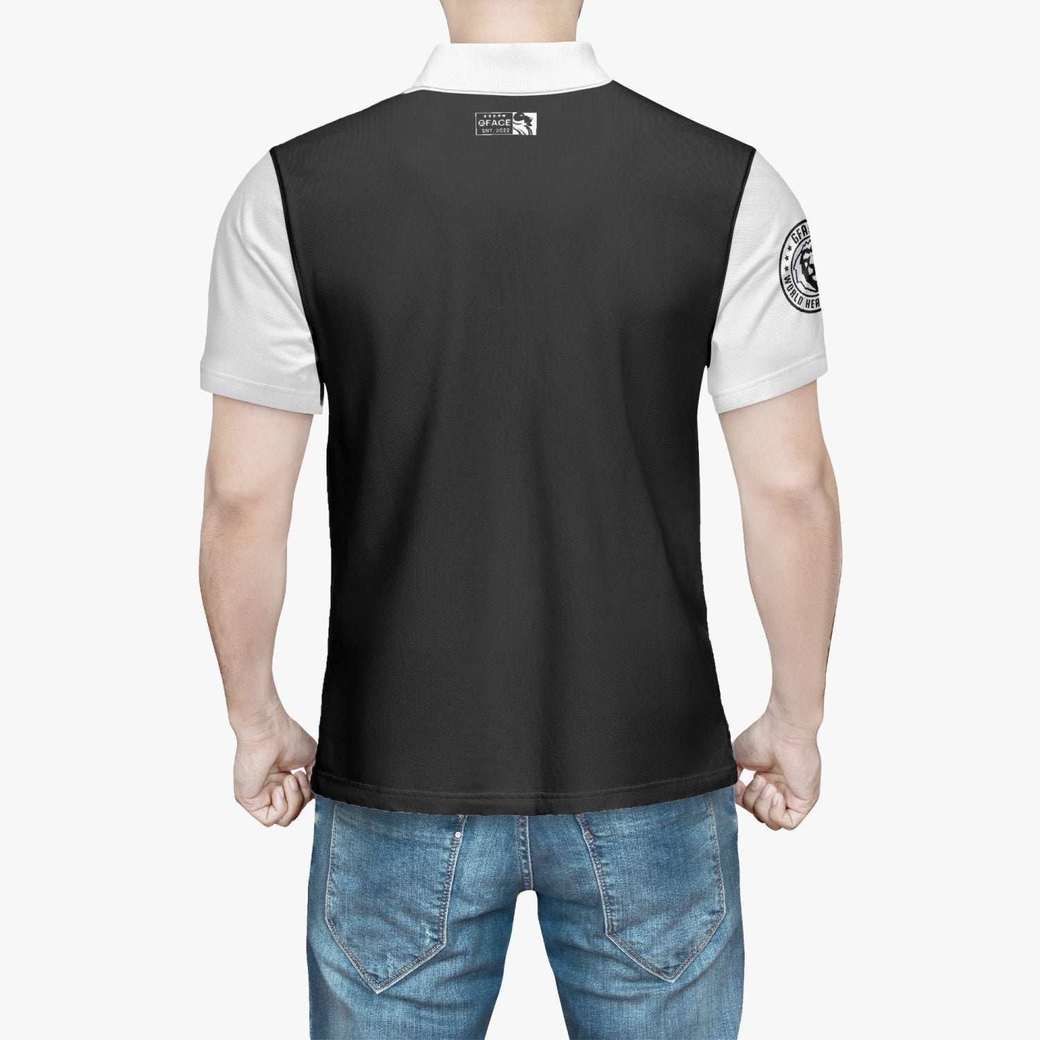 Gface Men's Black/White Polo Shirt