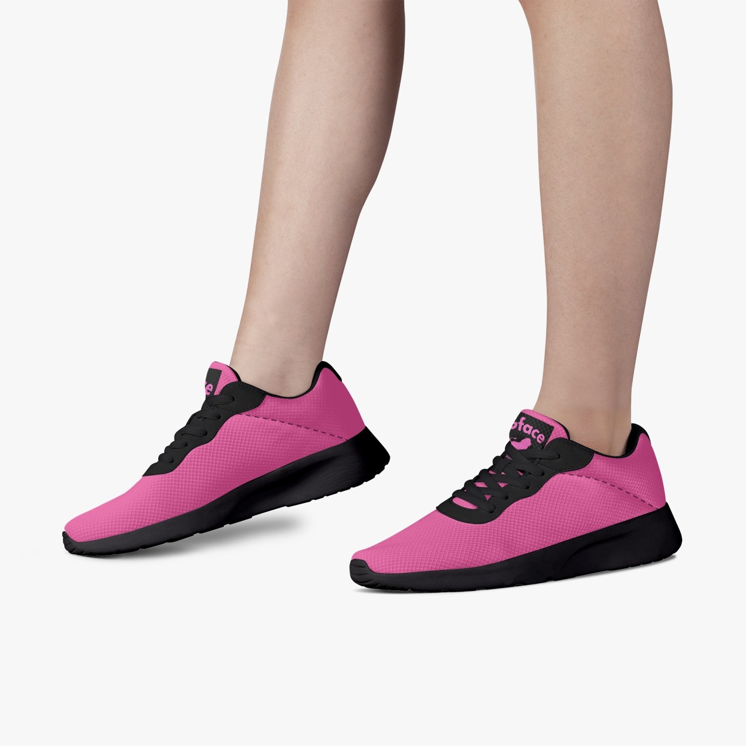 Gface Pink Unisex Lifestyle Mesh Running Shoes - Black