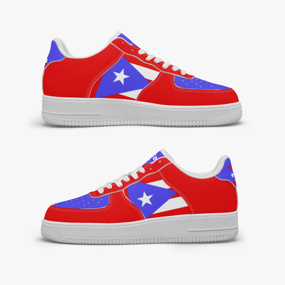 Gface PRIDE PUERTO RICO Unisex Red AF1 Leather Sports Sneakers