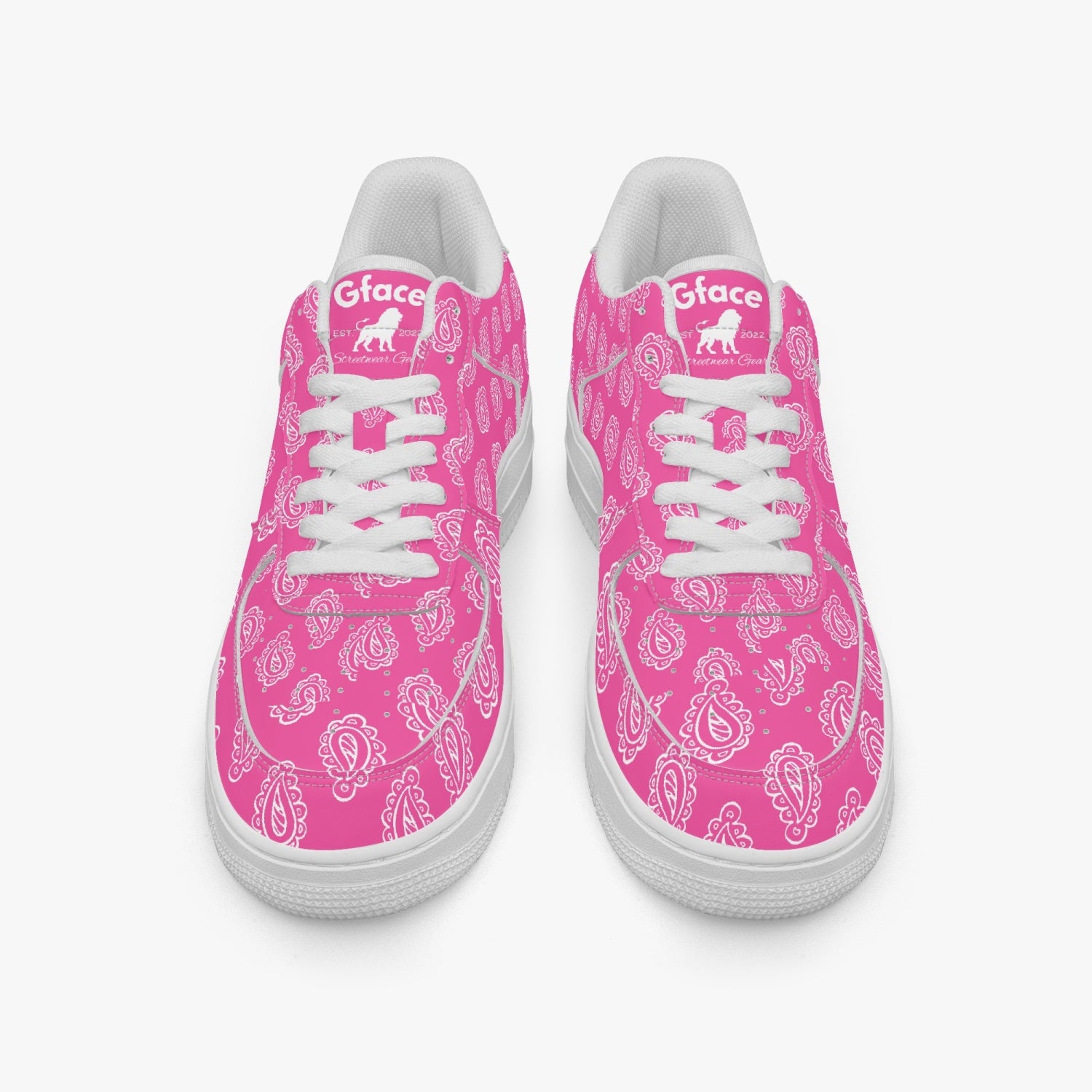 Gface AF1 Pink Bandana Low-Top Leather Sneakers