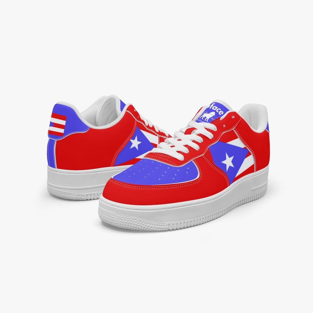 Gface PRIDE PUERTO RICO Unisex Red AF1 Leather Sports Sneakers