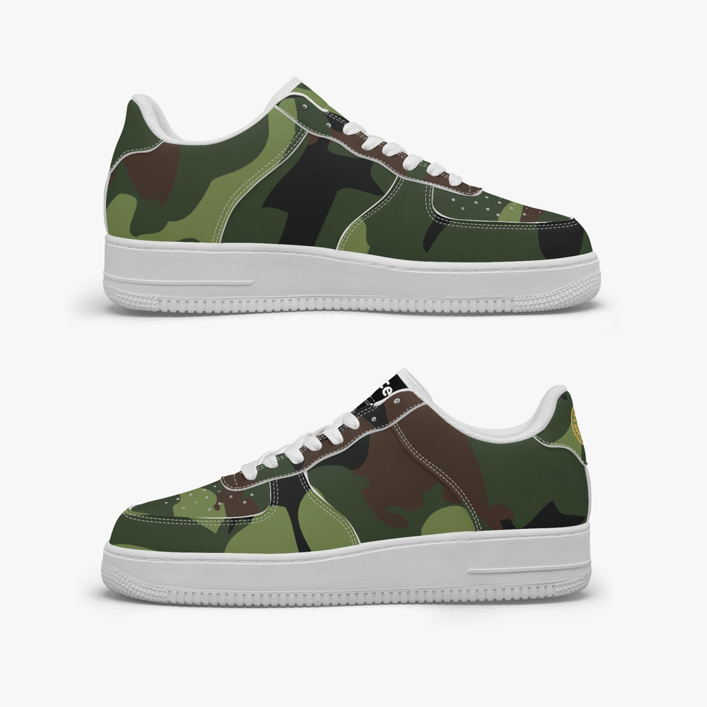 Gface AF1 UNISEX Green Camo-Incognito  Leather Sports Sneakers