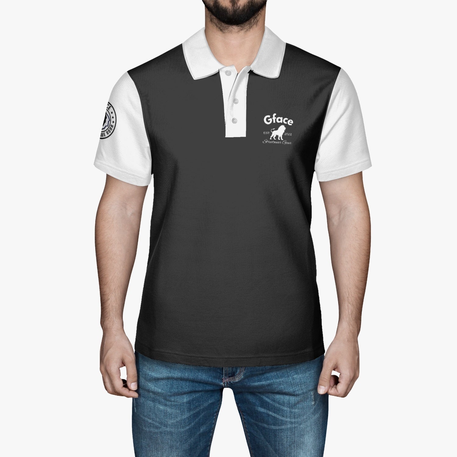 Gface Men's Black/White Polo Shirt