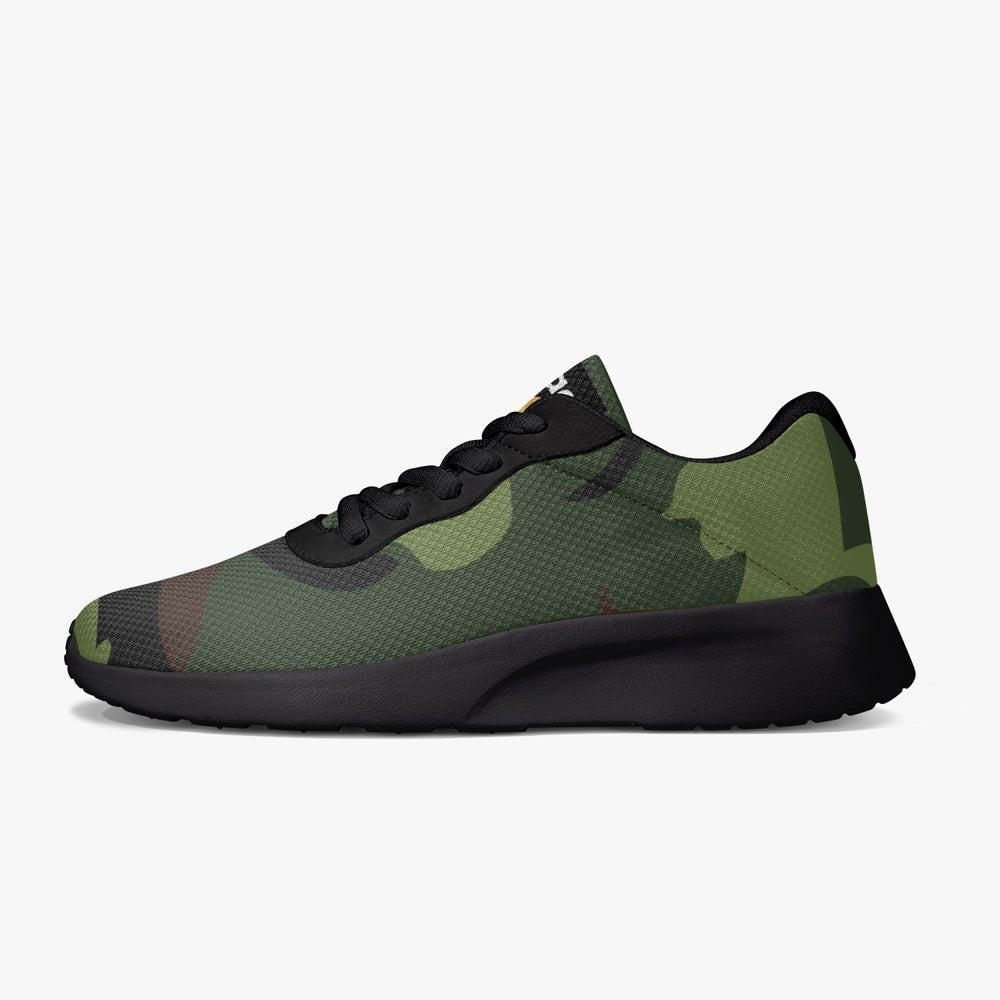 Gface Green Camo-Incognito Unisex Lifestyle Mesh Running Shoes - Black