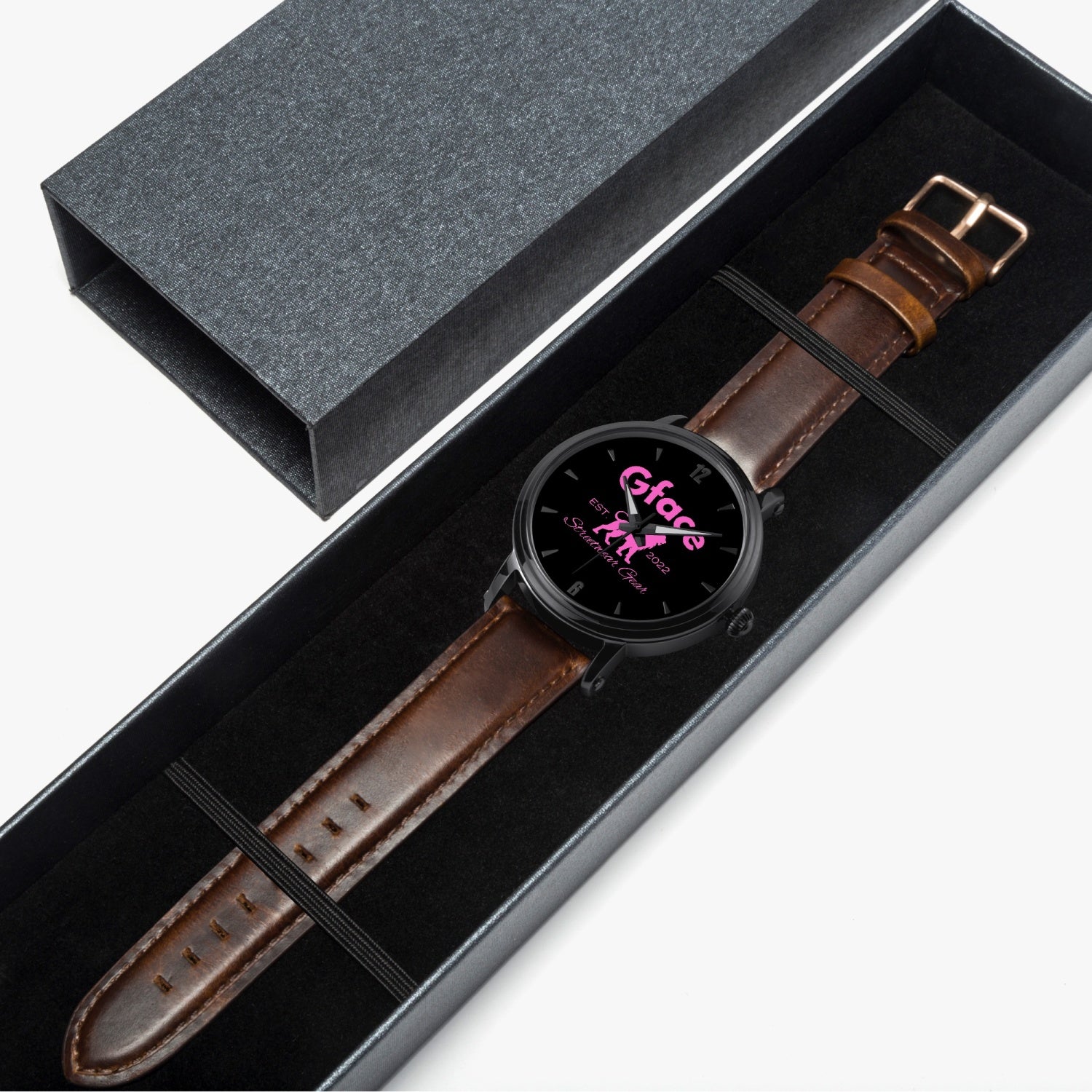 GFACE Pink 46mm Unisex Automatic Watch (Black) no batteries required