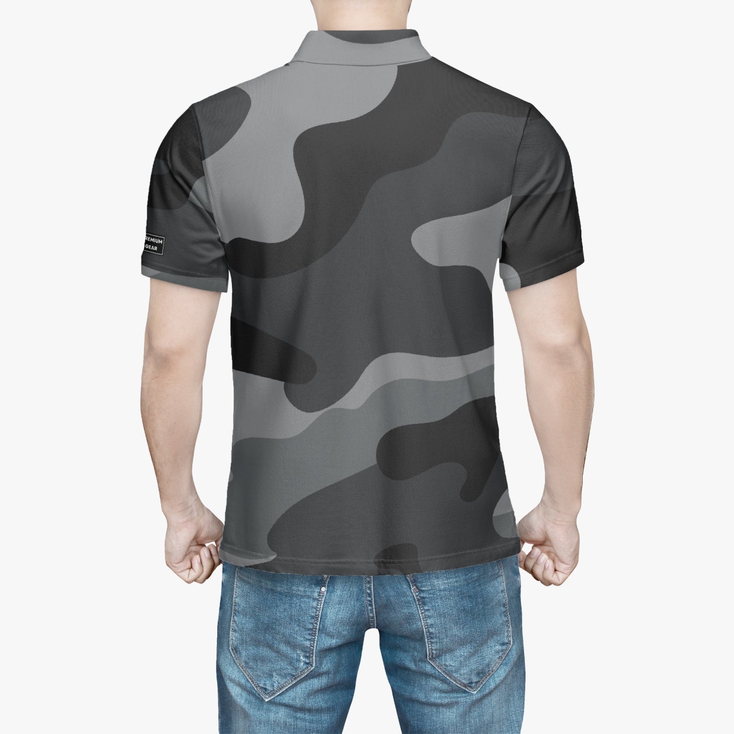 Gface Men's Black Camo-Incognito Polo Shirt