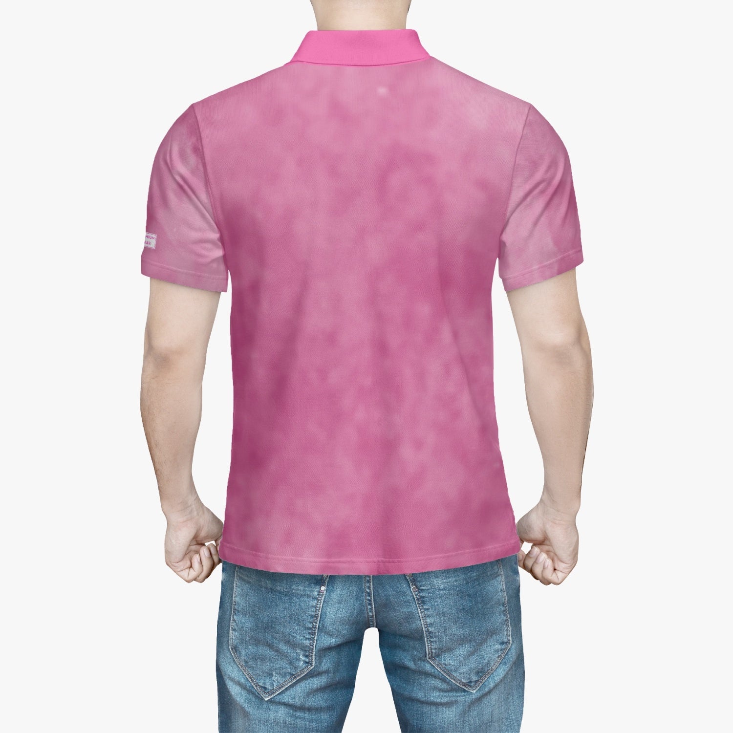 Gface Men's Pink Stone Wash Polo Shirt