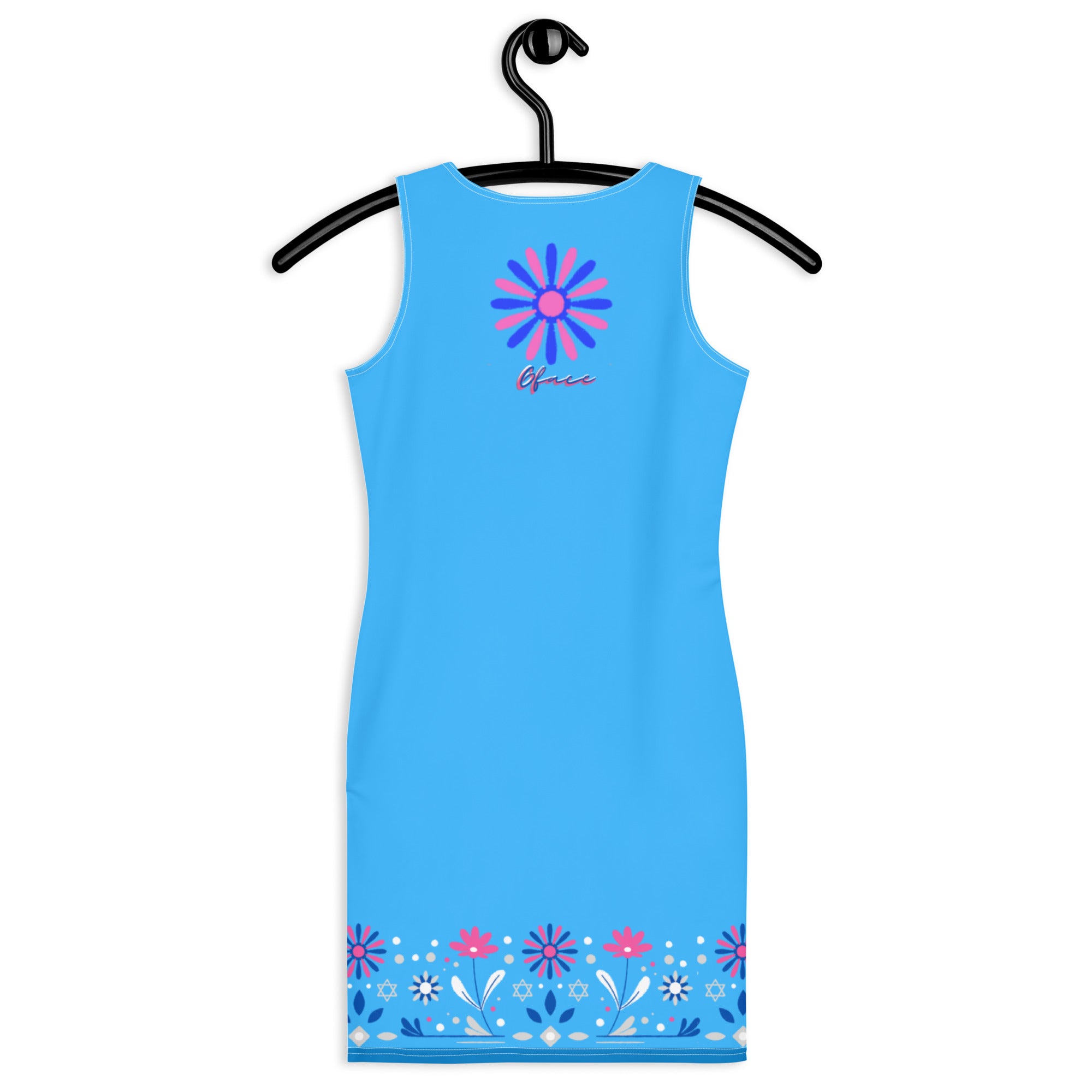 Retro Blue Floral Gface Swag Dress limited