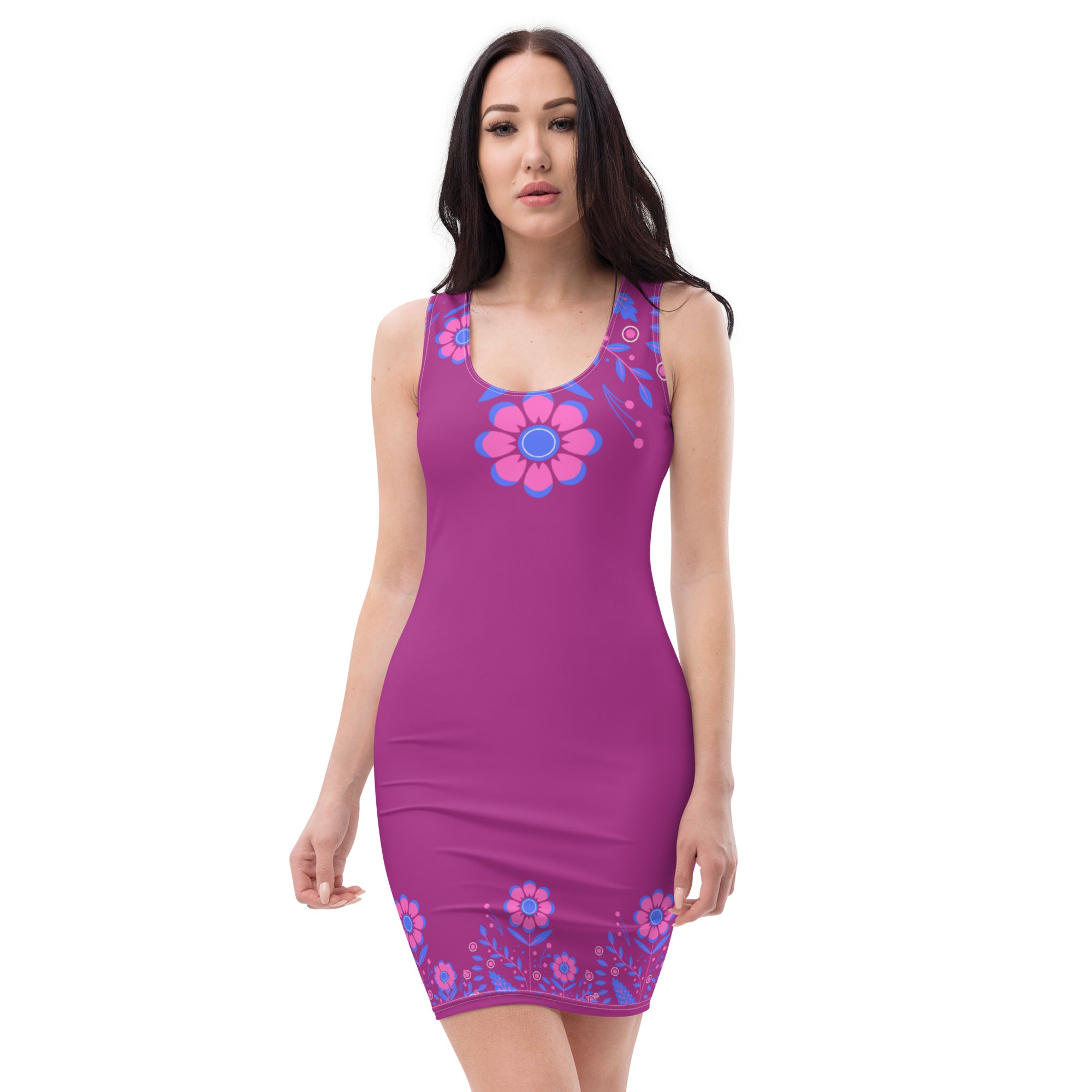 Retro Violet Floral Gface Dress Swag limited