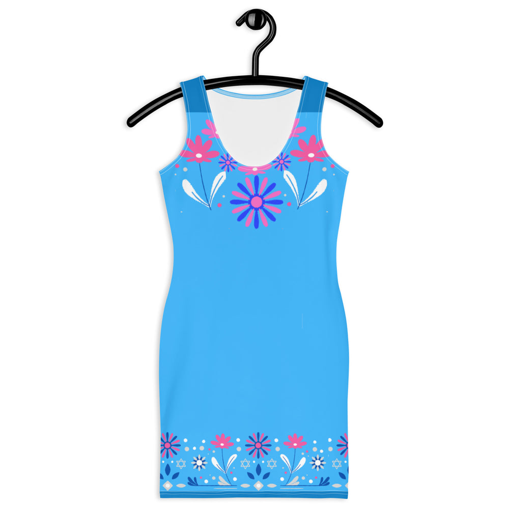 Retro Blue Floral Gface Swag Dress limited