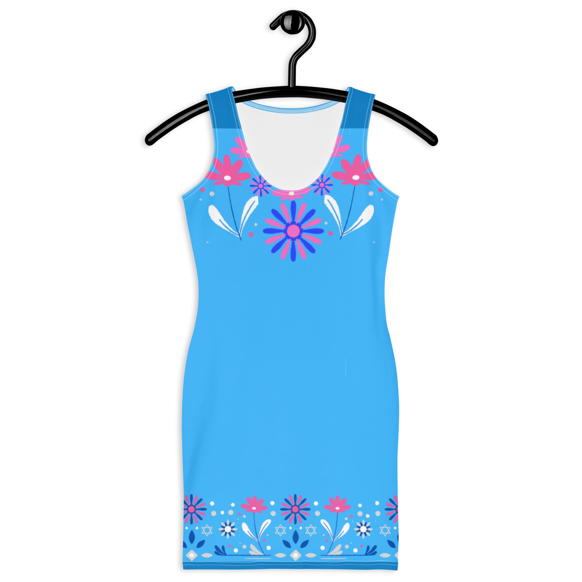 Retro Blue Floral Gface Swag Dress limited