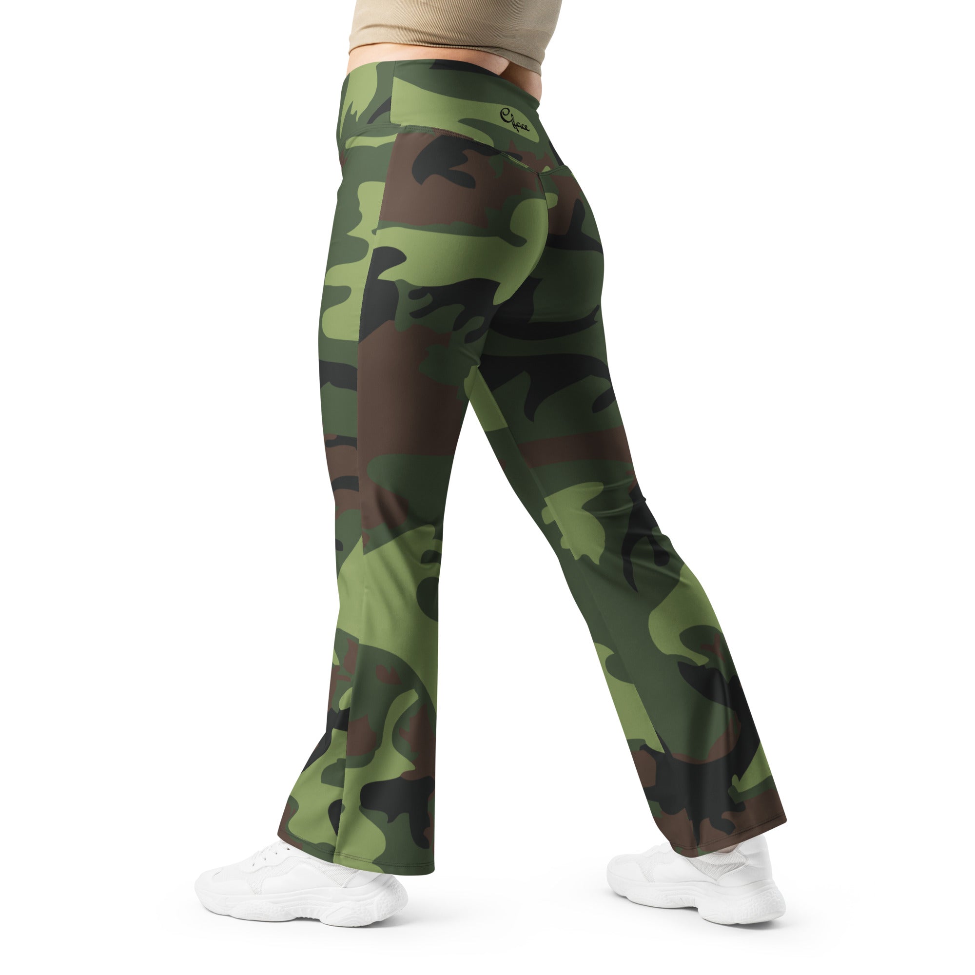 Gface Green Camo-Incognito Flare leggings