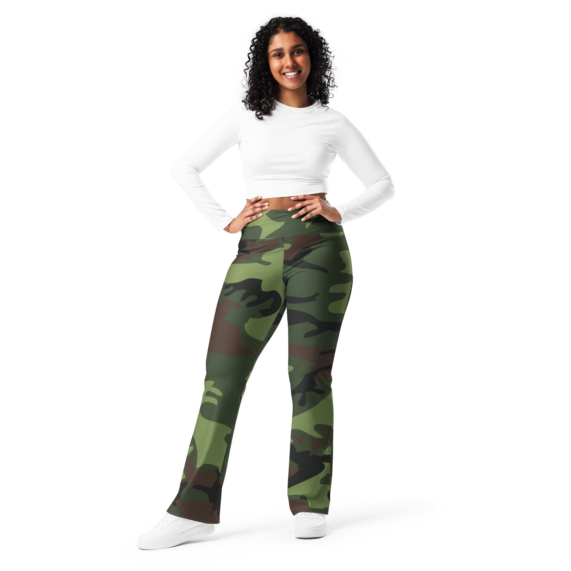 Gface Green Camo-Incognito Flare leggings