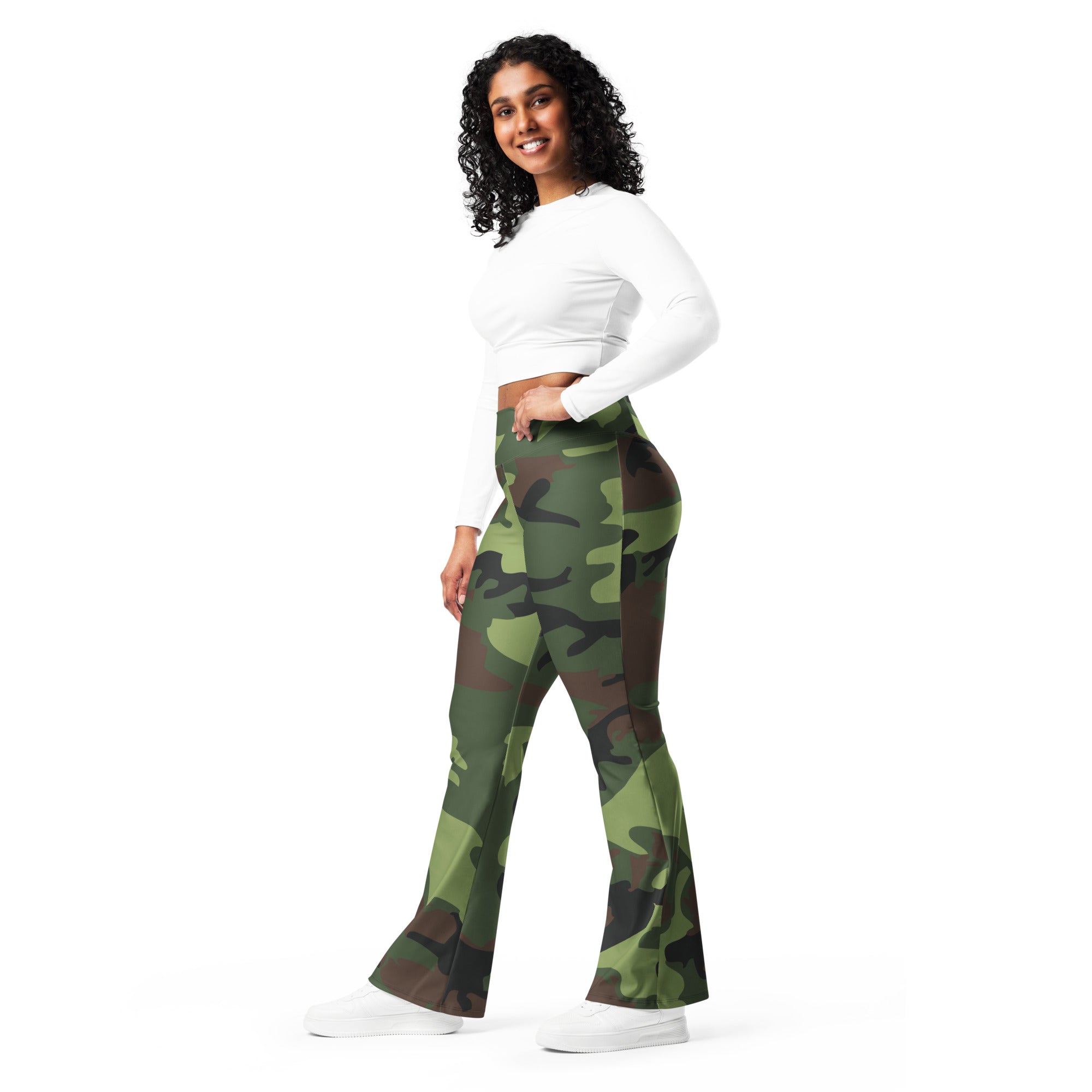 Gface Green Camo-Incognito Flare leggings