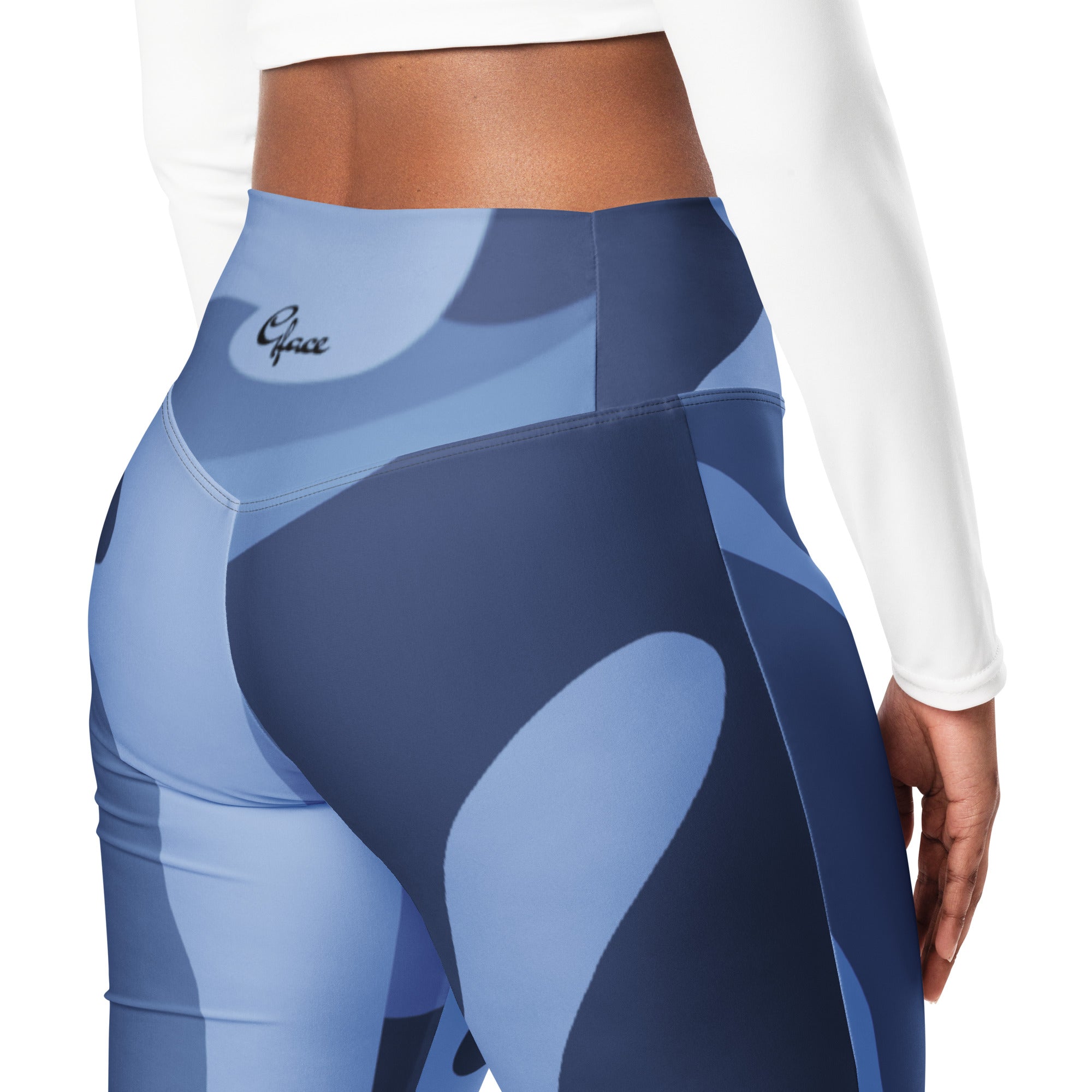 Gface Blue Camo-Incognito Flare leggings