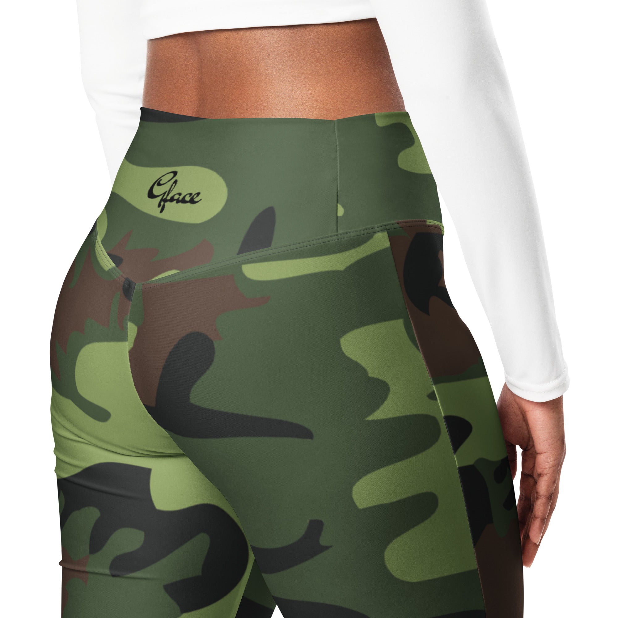 Gface Green Camo-Incognito Flare leggings