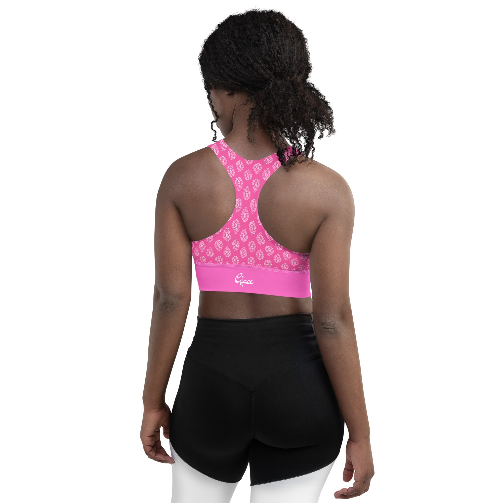 Gface Pink Bandana Longline sports bra