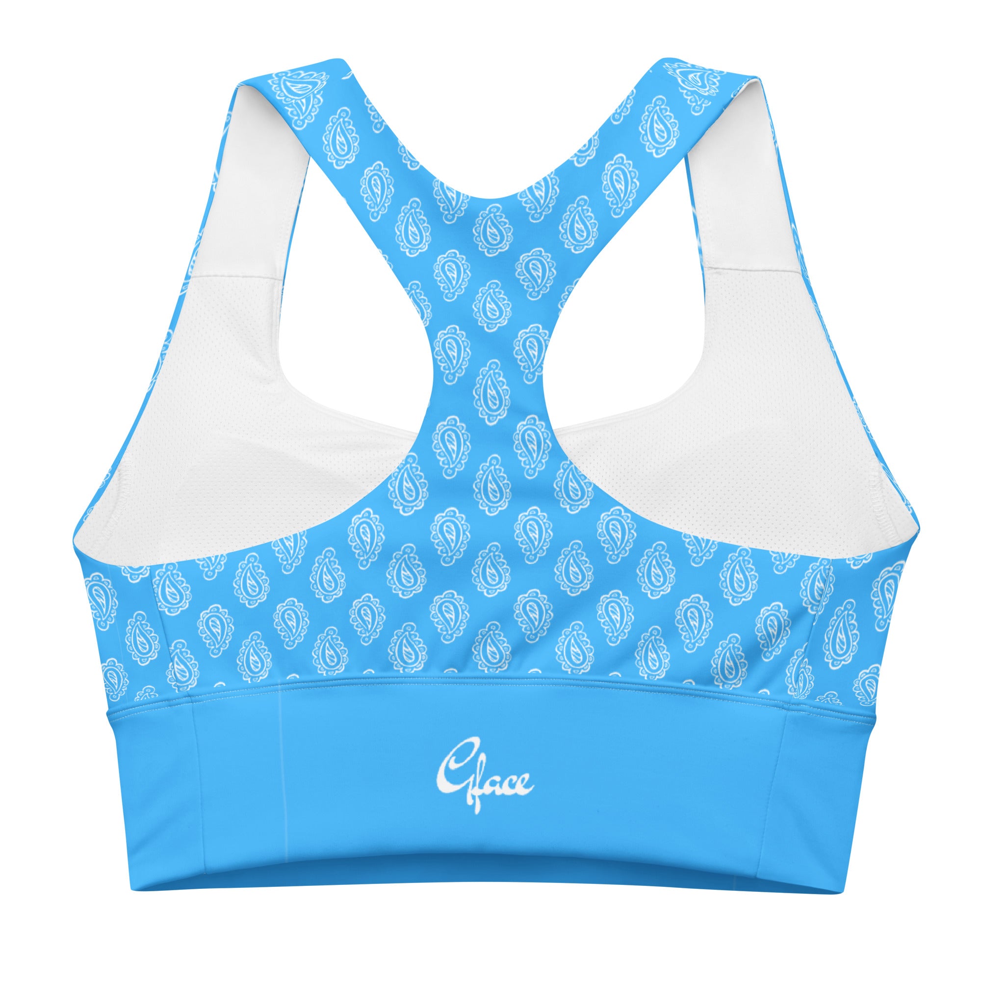 Gface blue bandana Longline sports bra