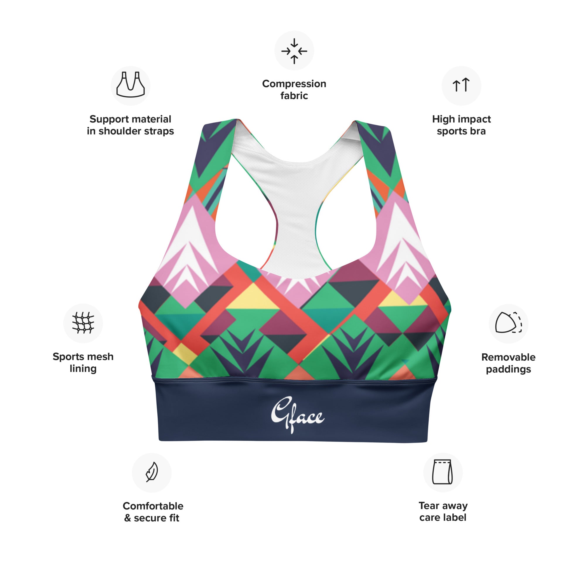 Gface Abstract Longline sports bra limited