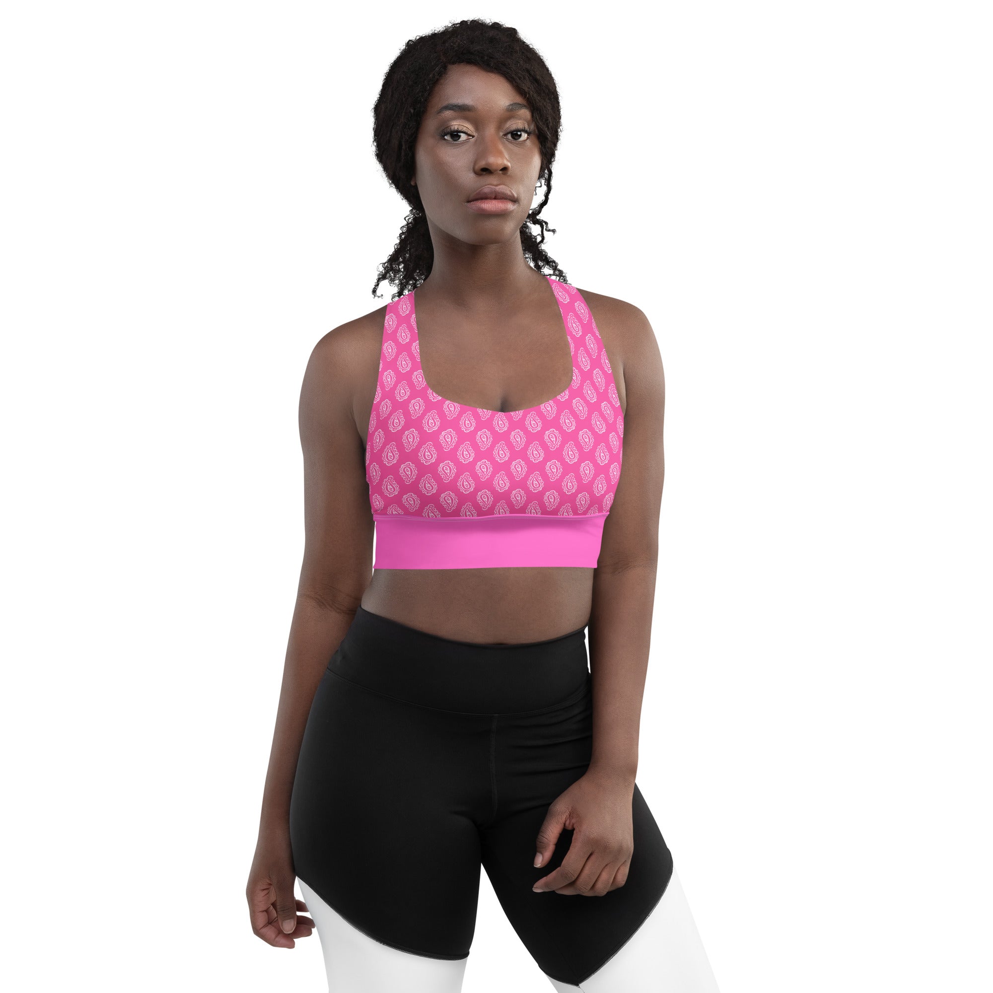 Gface Pink Bandana Longline sports bra