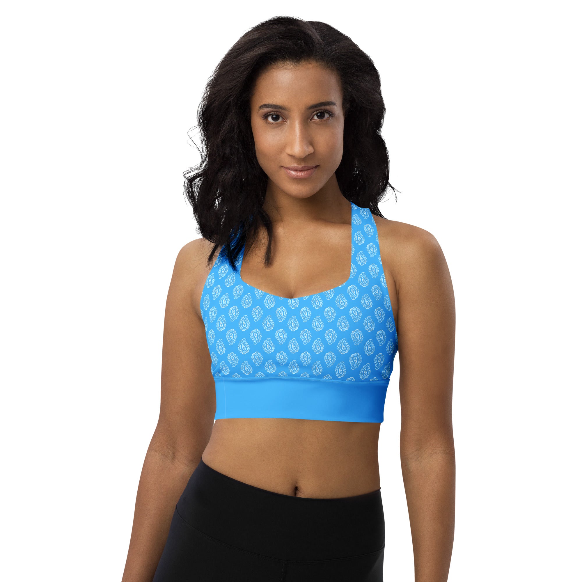 Gface blue bandana Longline sports bra