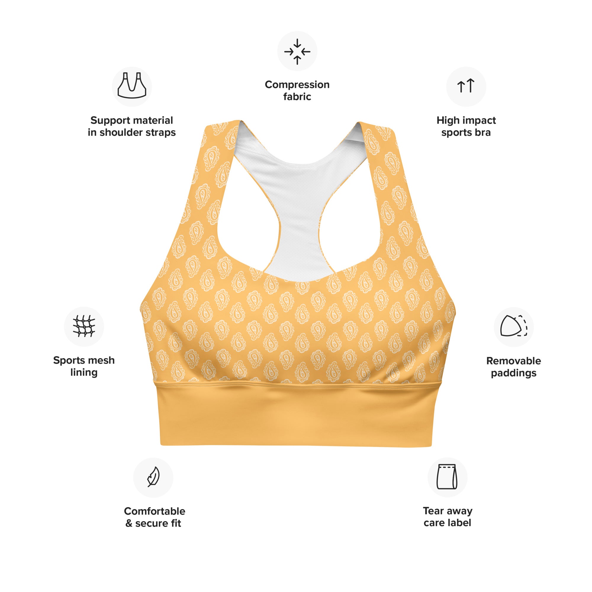 Gface Gold Bandana Longline sports bra