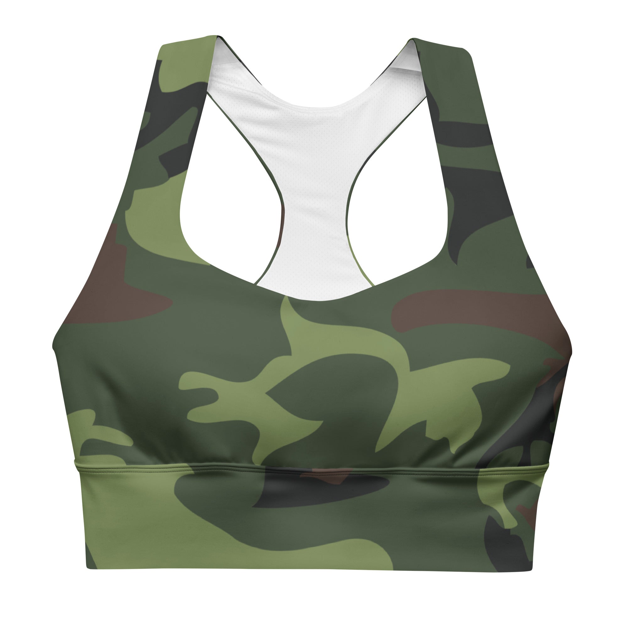 Gface Green Camo-Incognito Longline sports bra