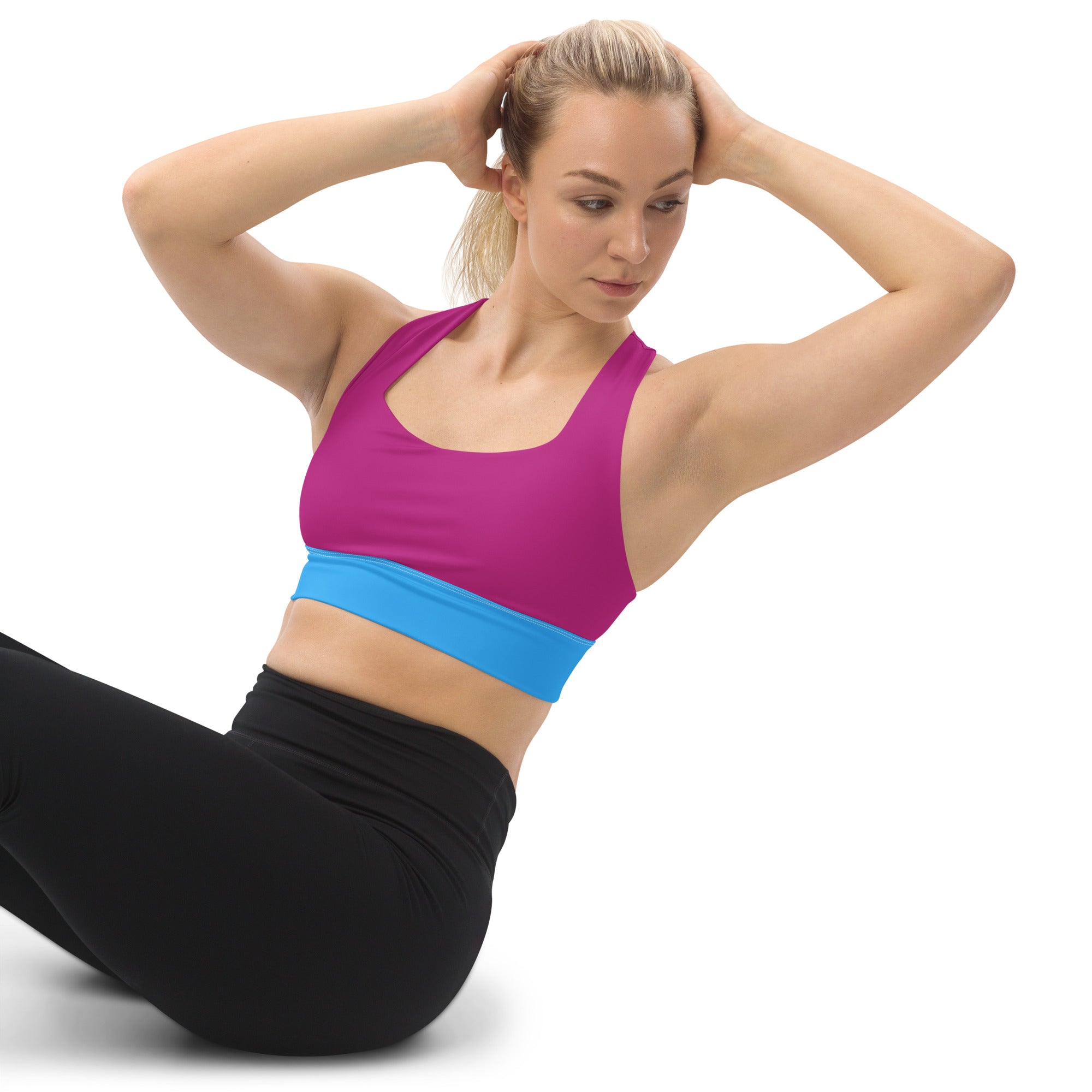 Gface Pink/Blue Longline sports bra