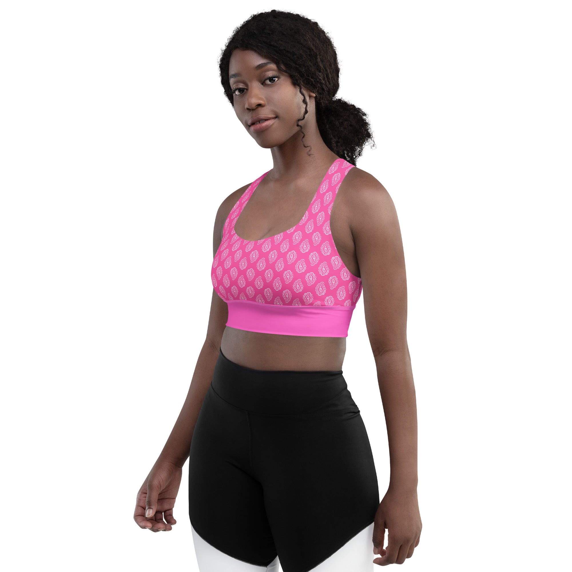 Gface Pink Bandana Longline sports bra