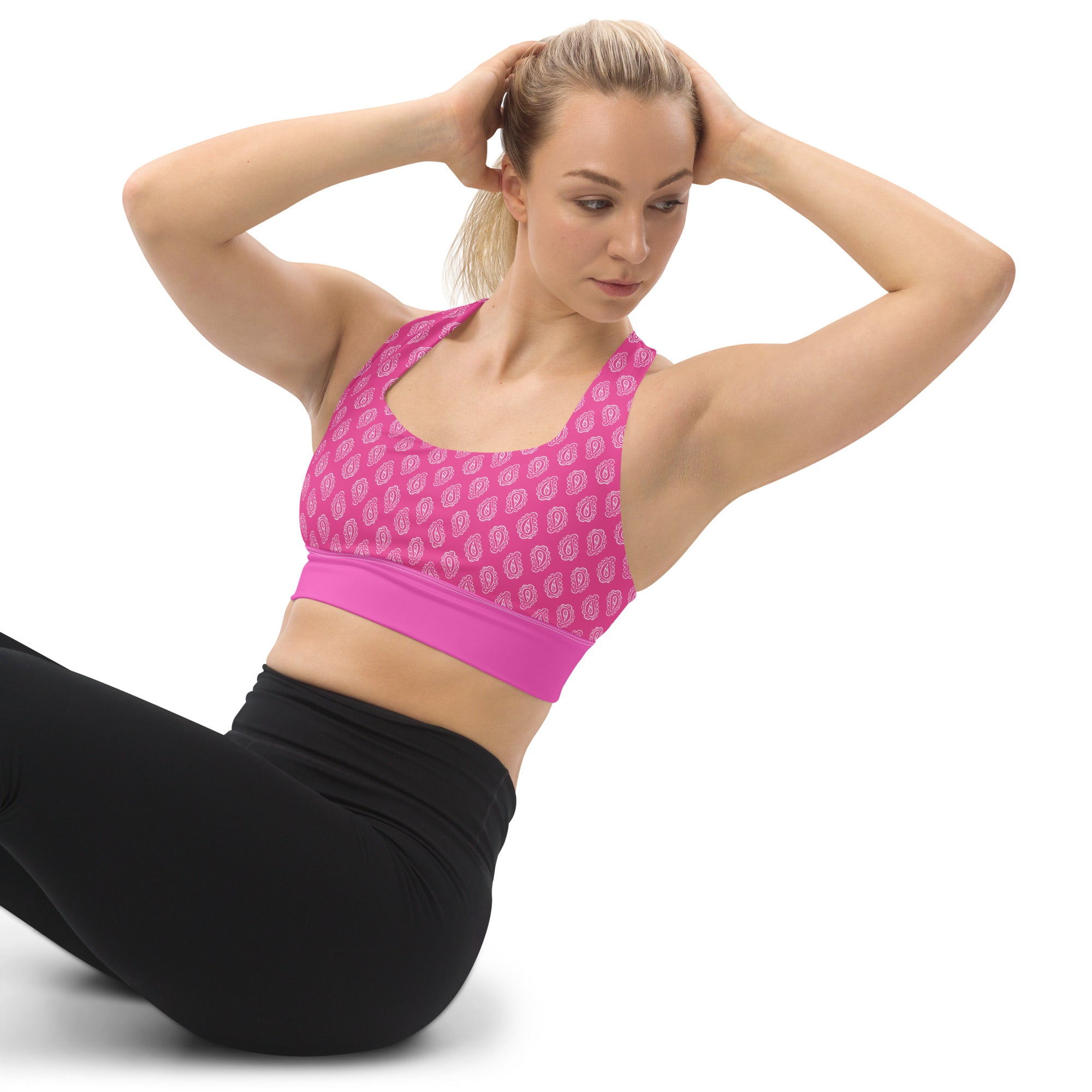 Gface Pink Bandana Longline sports bra