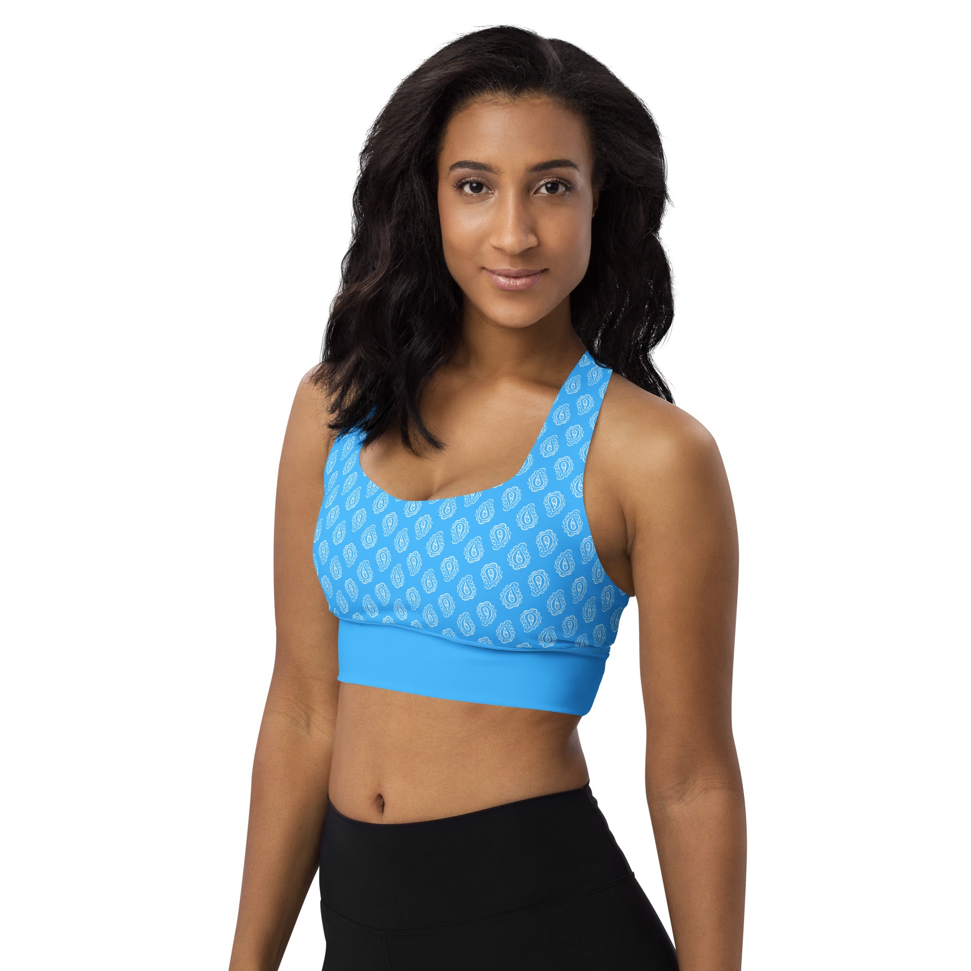 Gface blue bandana Longline sports bra