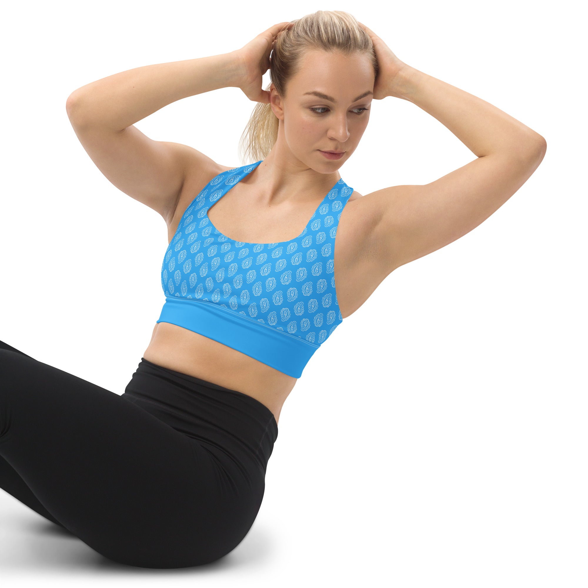 Gface blue bandana Longline sports bra