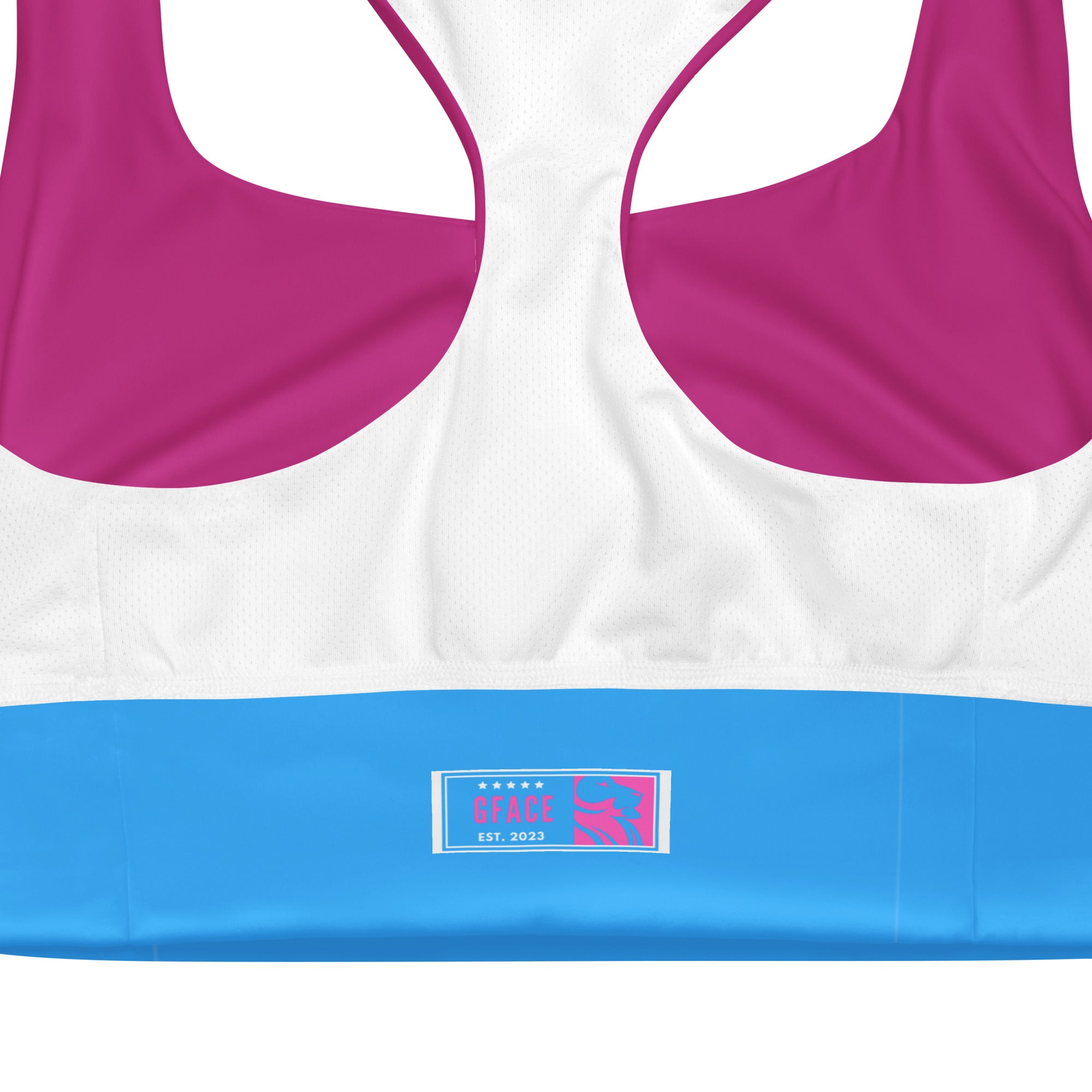 Gface Pink/Blue Longline sports bra