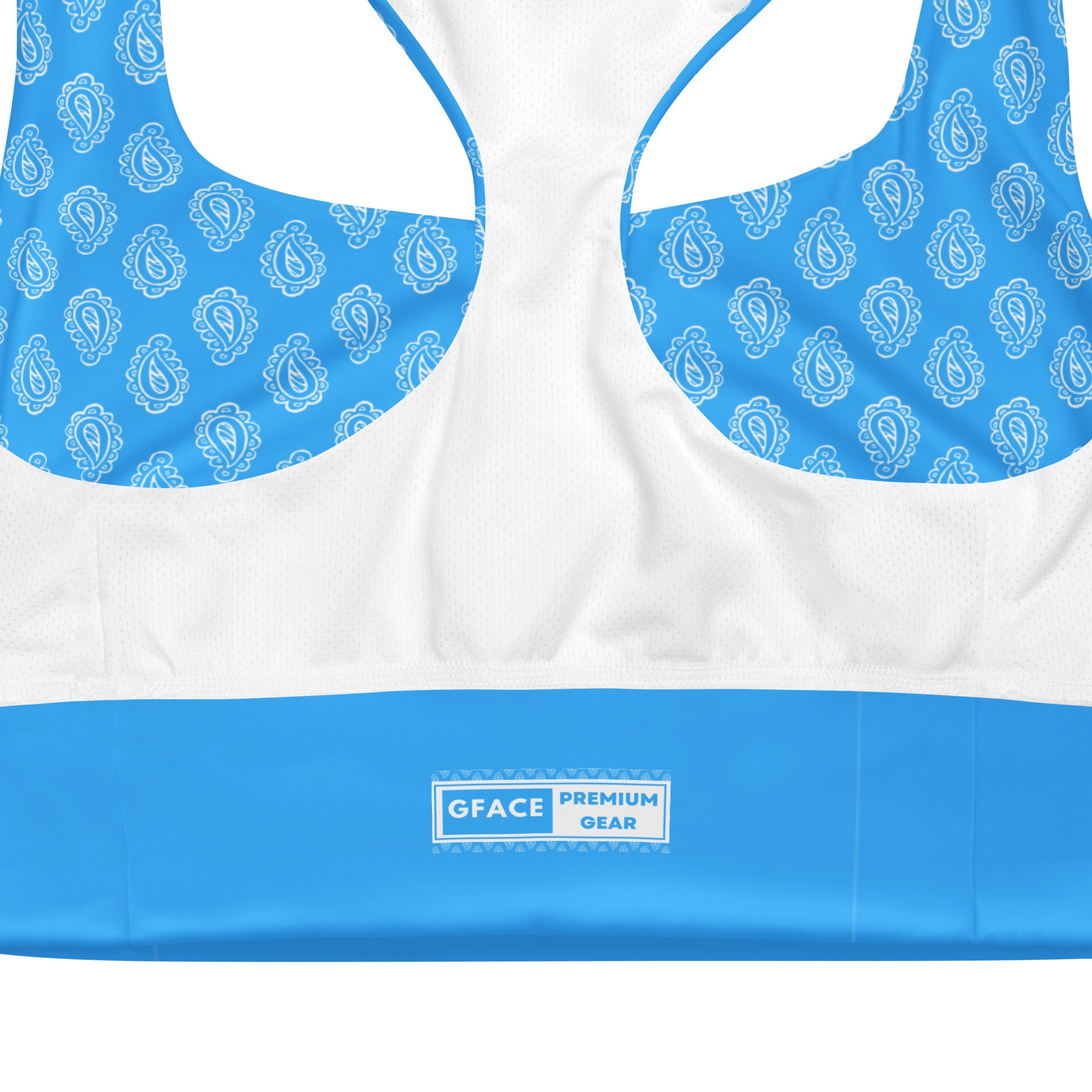 Gface blue bandana Longline sports bra